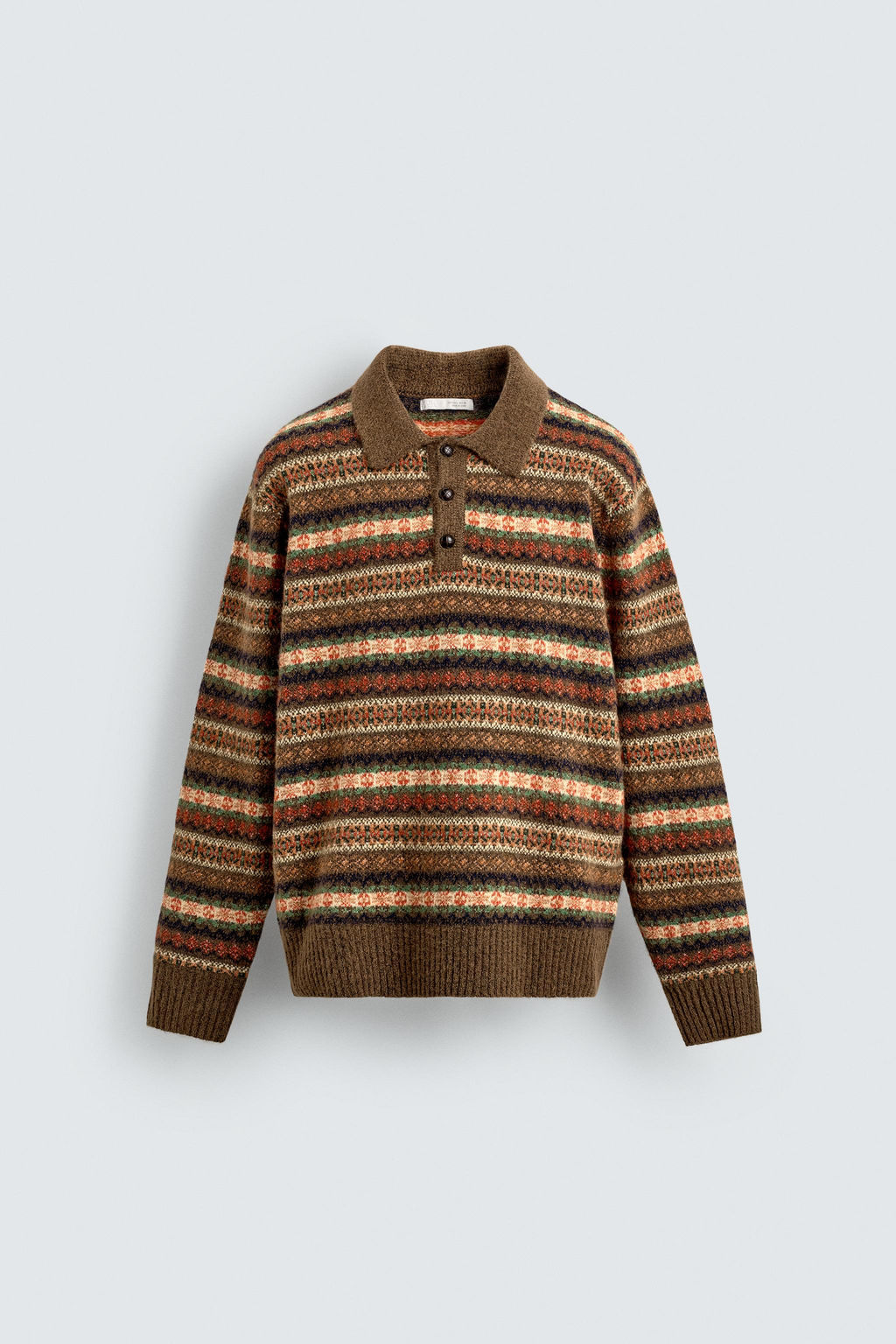 GEOMETRIC JACQUARD KNIT POLO SHIRT - Zara фото 7