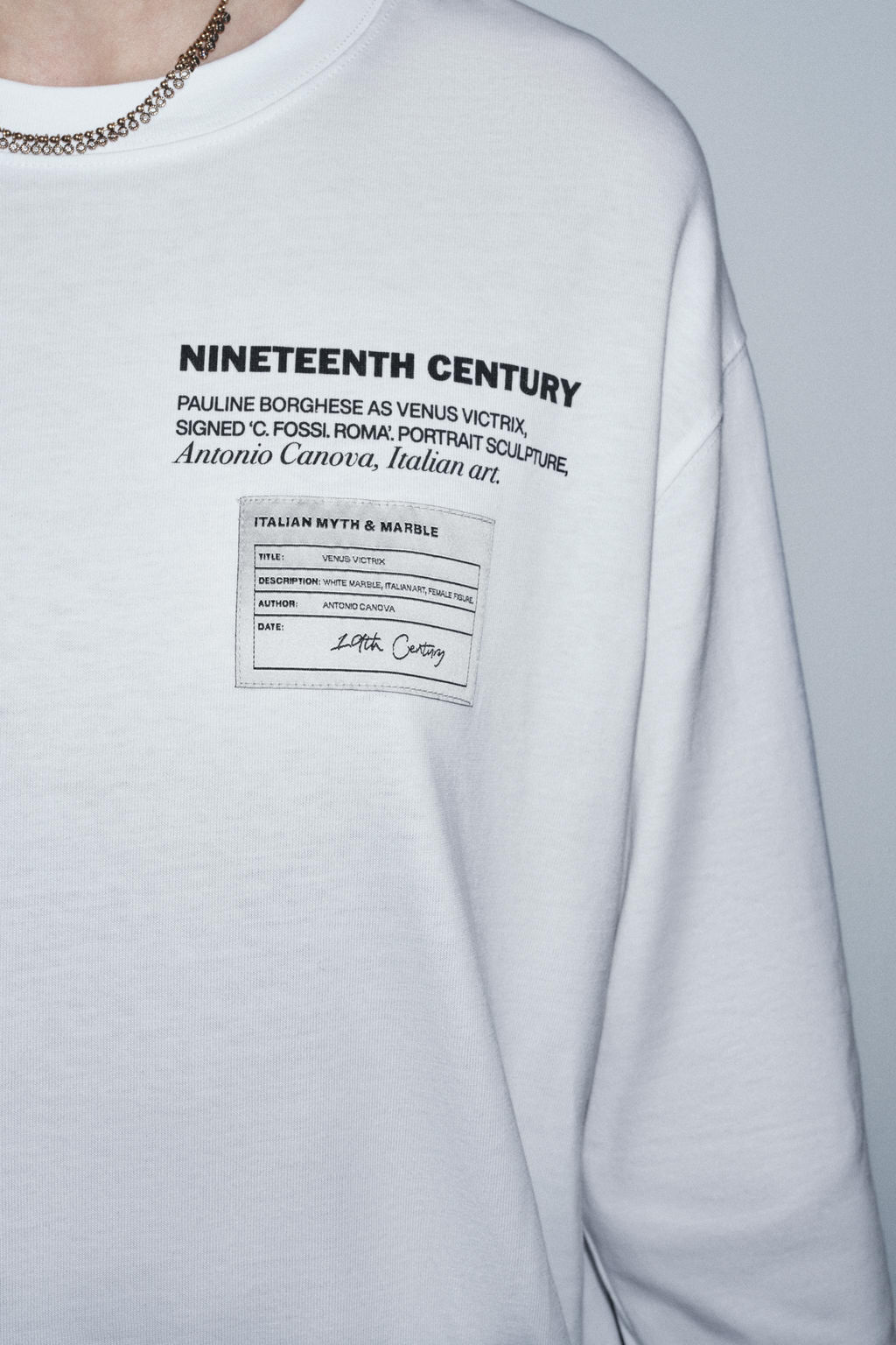 SCULPTURE PRINT LONG SLEEVE T-SHIRT - Zara фото 5