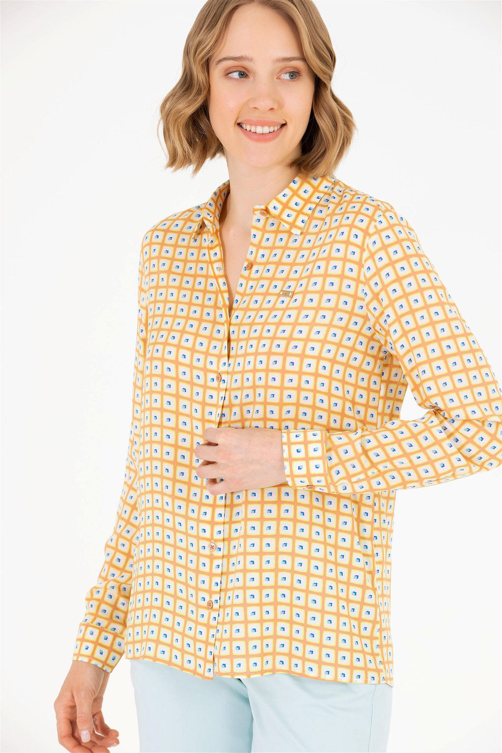 Женская рубашка лосося с длинным рукавом - U.s. polo assn фото 8