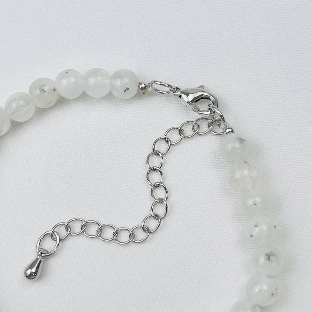 Браслет из Лунного камня и черной Шпинели 18 см +