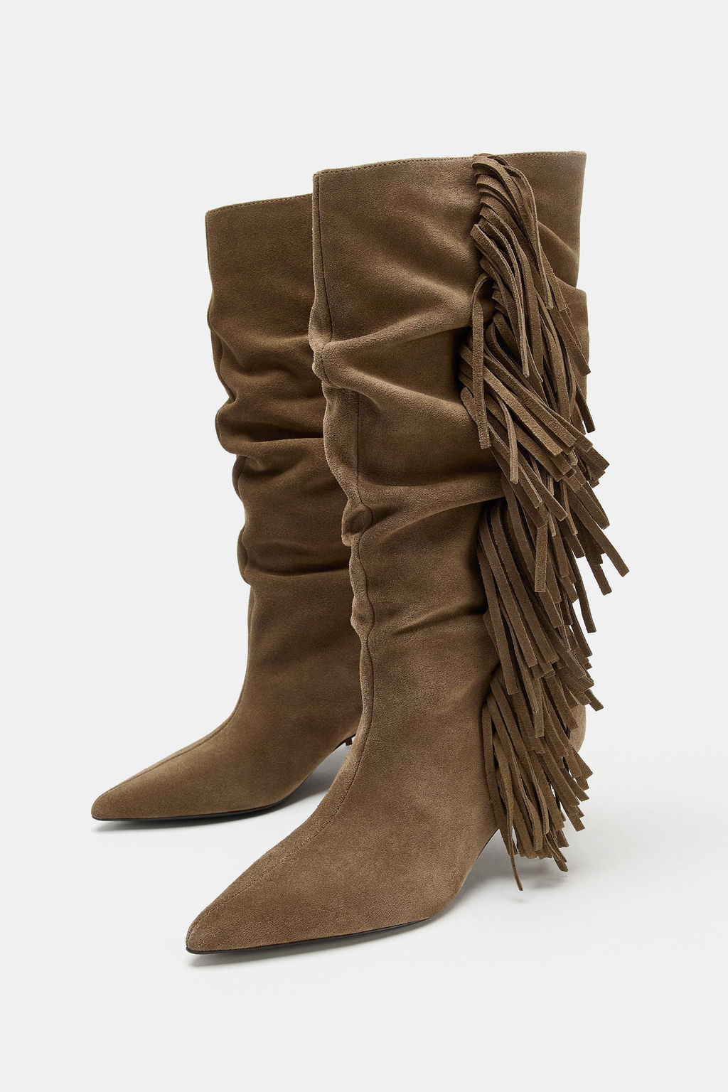 BOTA FLECOS SERRAJE / Tostado oscuro - Zara фото 5