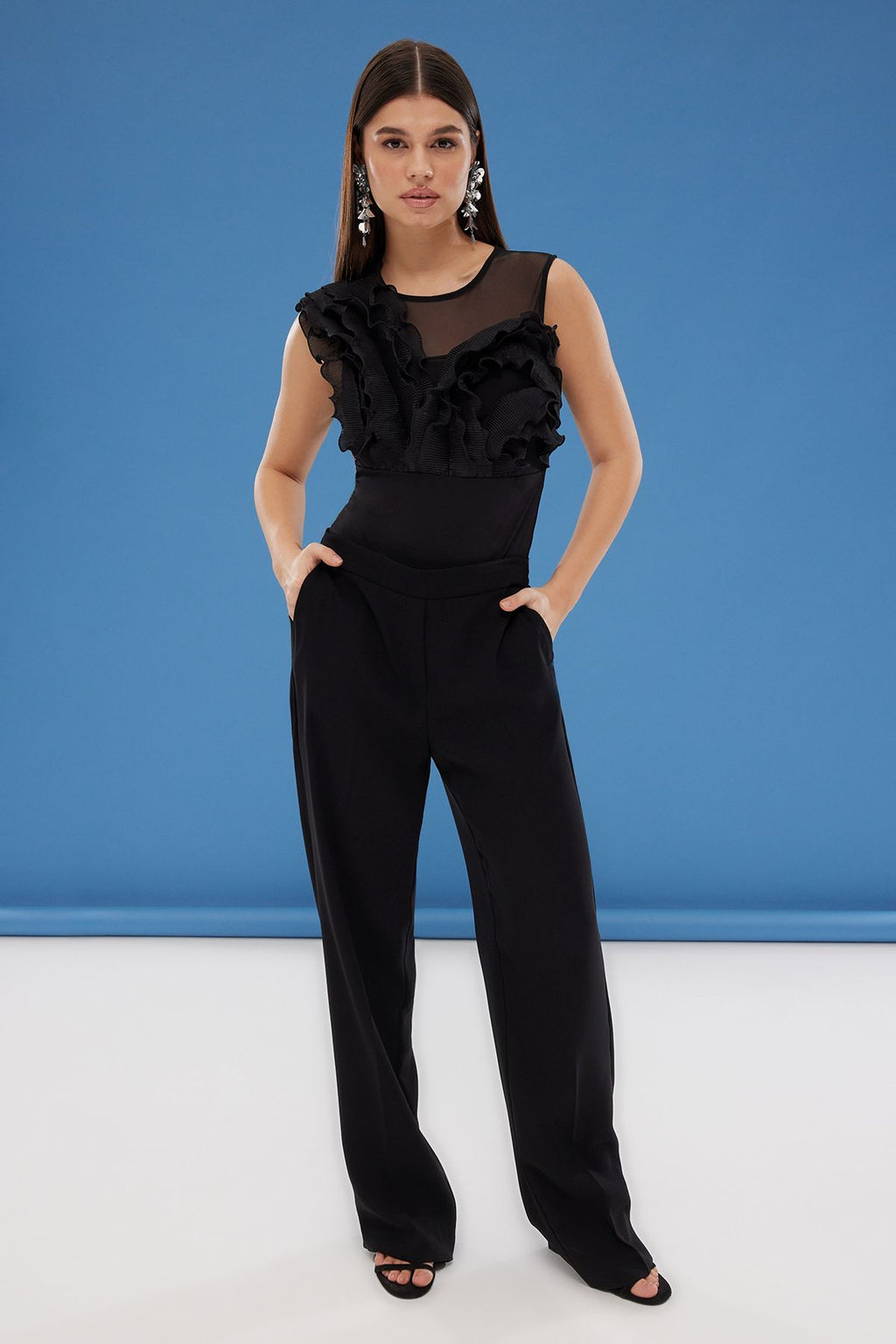 TRENDYOLMILLA Siyah Tul Detayl? F?rf?rl? Orme Body TPRSS25BD00010  фото 6