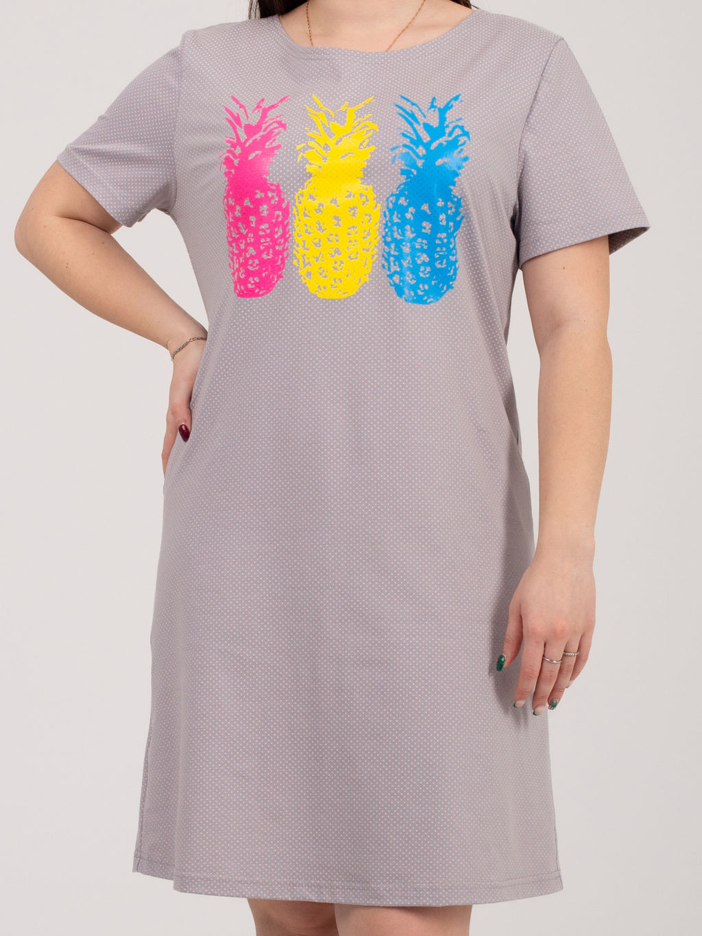 Туника женская кулирка "ДЖУС" МЕЛКИЙ ГОРОХ