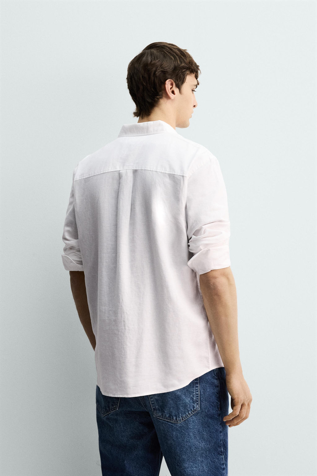 CAMISA REGULAR FIT LINO - ALGOD?N / Blanco - Zara фото 3