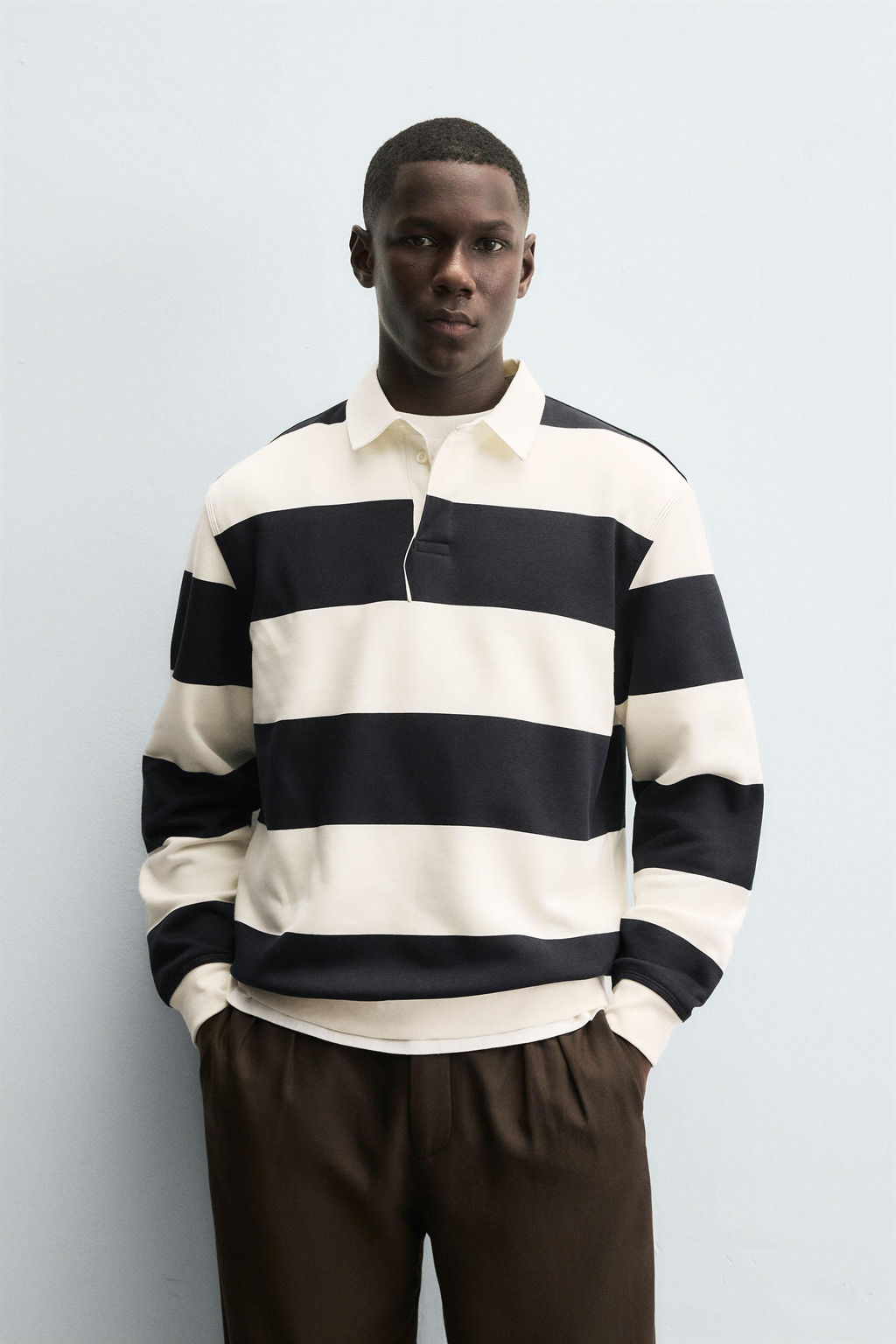 CONTRAST COLLAR POLO SWEATSHIRT - Zara фото 2