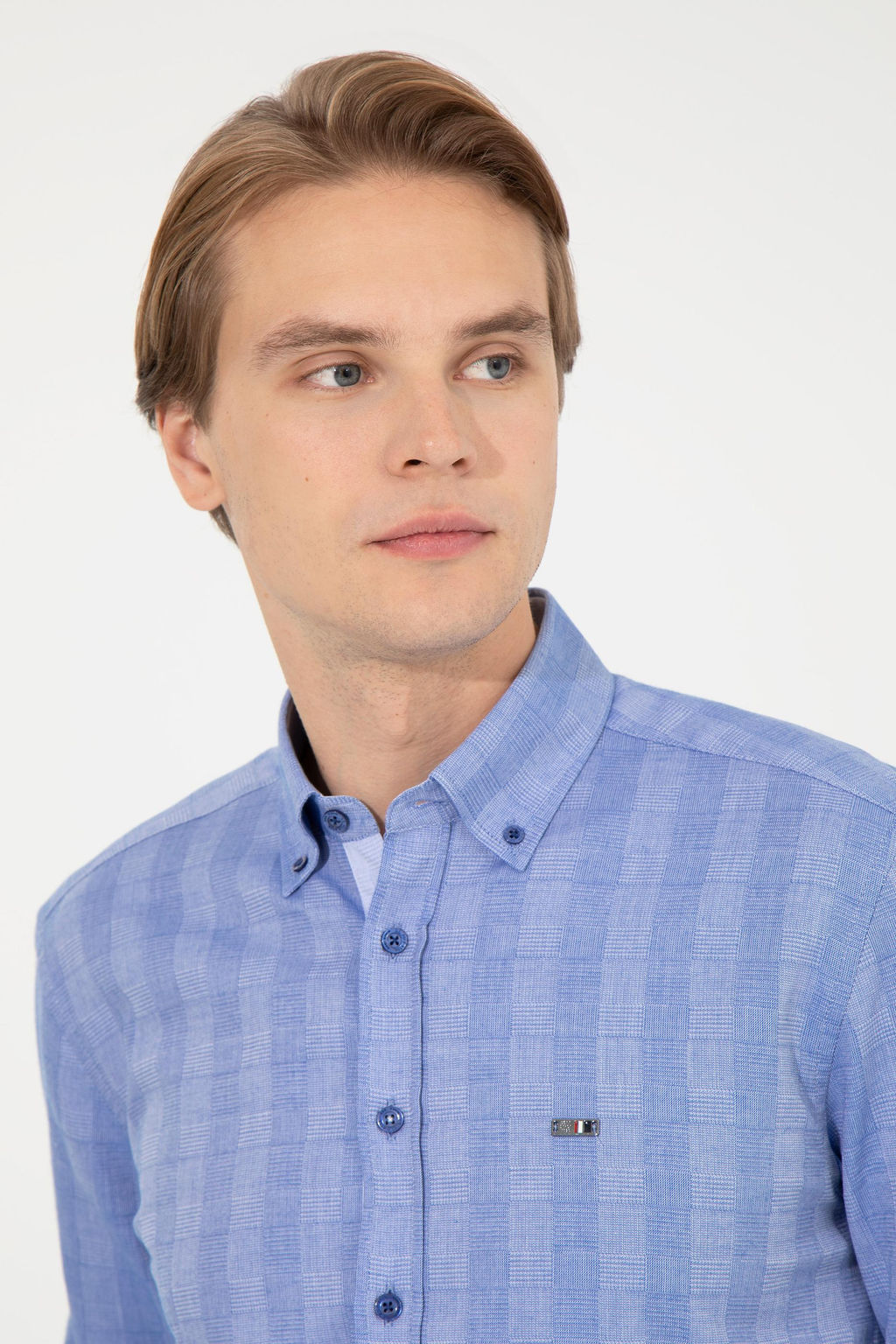 Erkek Mavi Uzun Kollu G_mlek