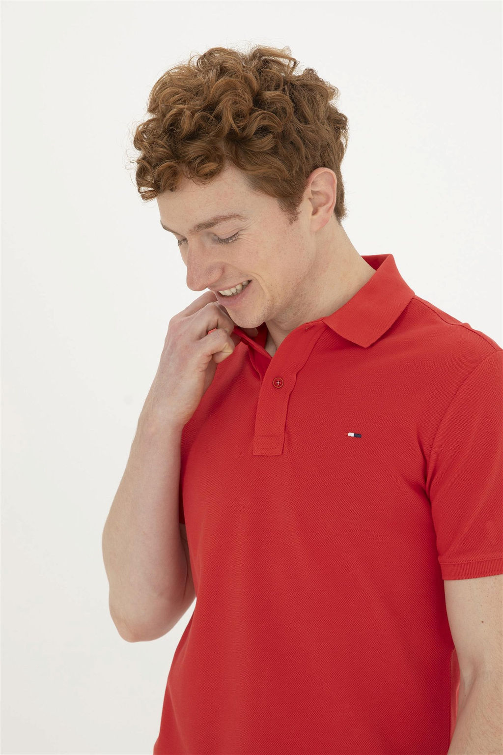 Мужская красная базовая футболка с воротником-поло Неожиданная скидка в корзине - U.s. polo assn фото 2