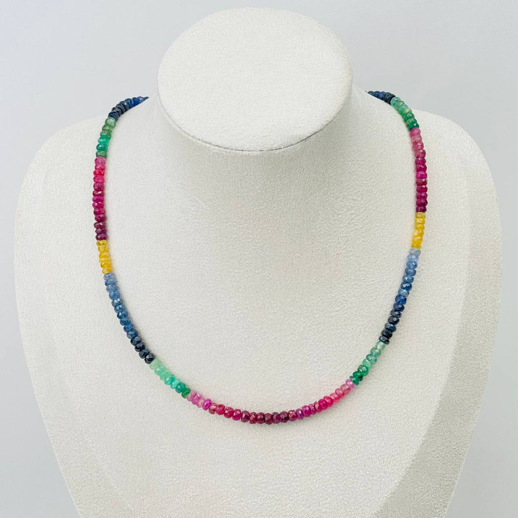 Колье из Сапфира микс 43 см +