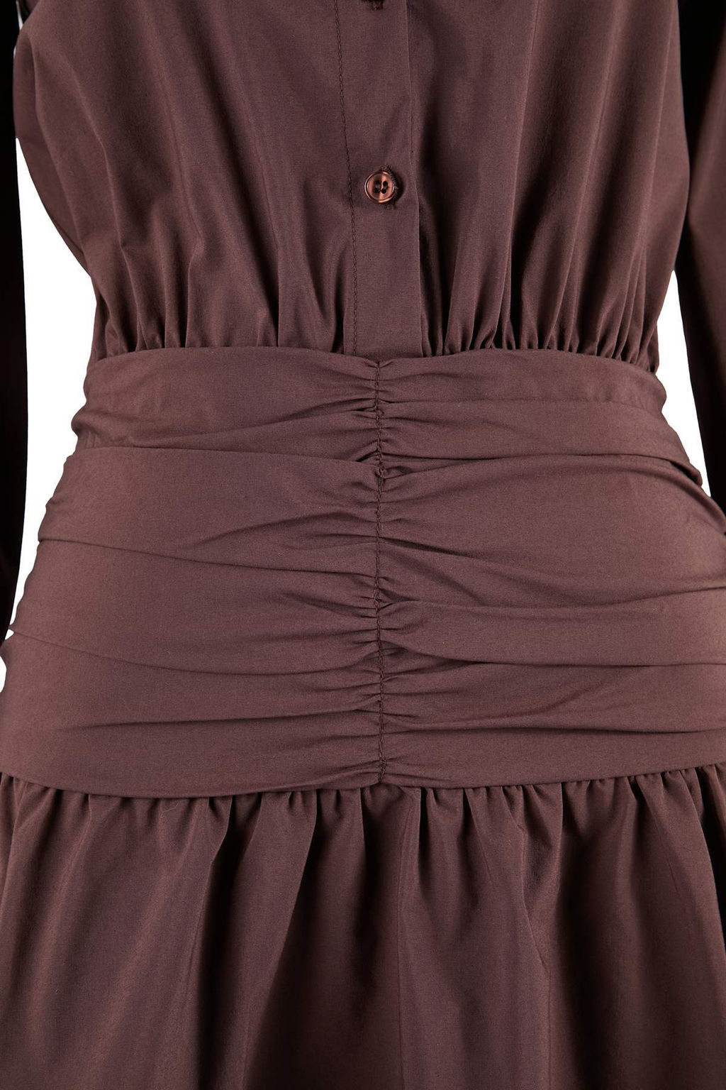 Koyu Kahverengi Bel Detayl? Mini Poplin Dokuma Elbise TWOSS26EL00118