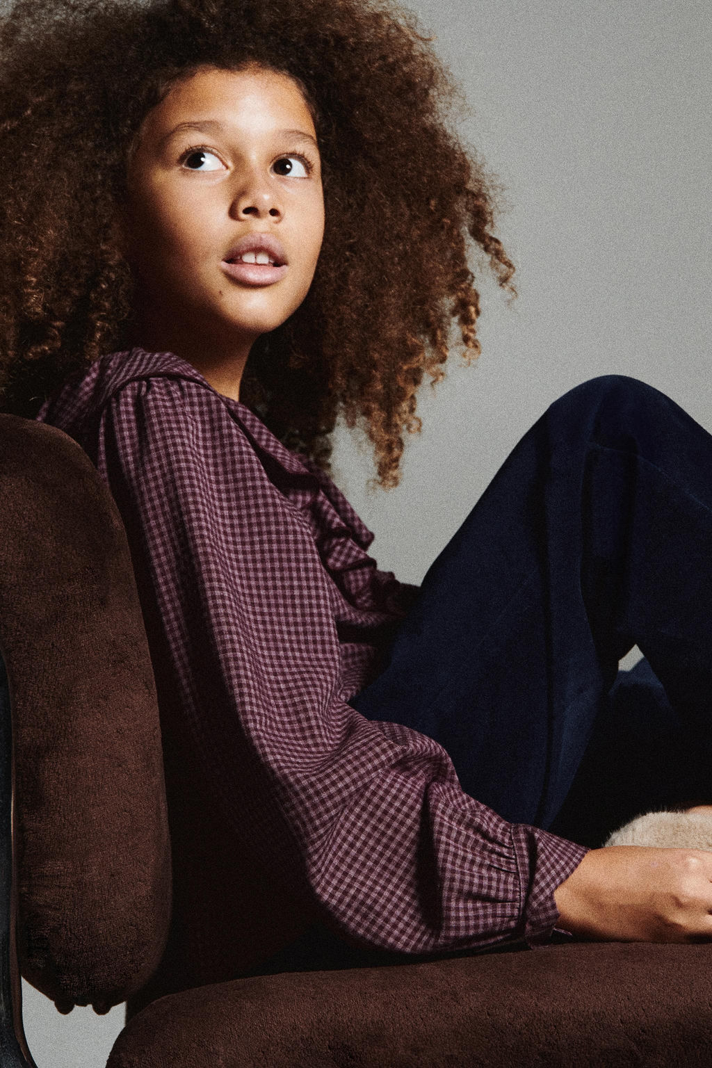 GINGHAM SHIRT WITH RUFFLES - Zara фото 6