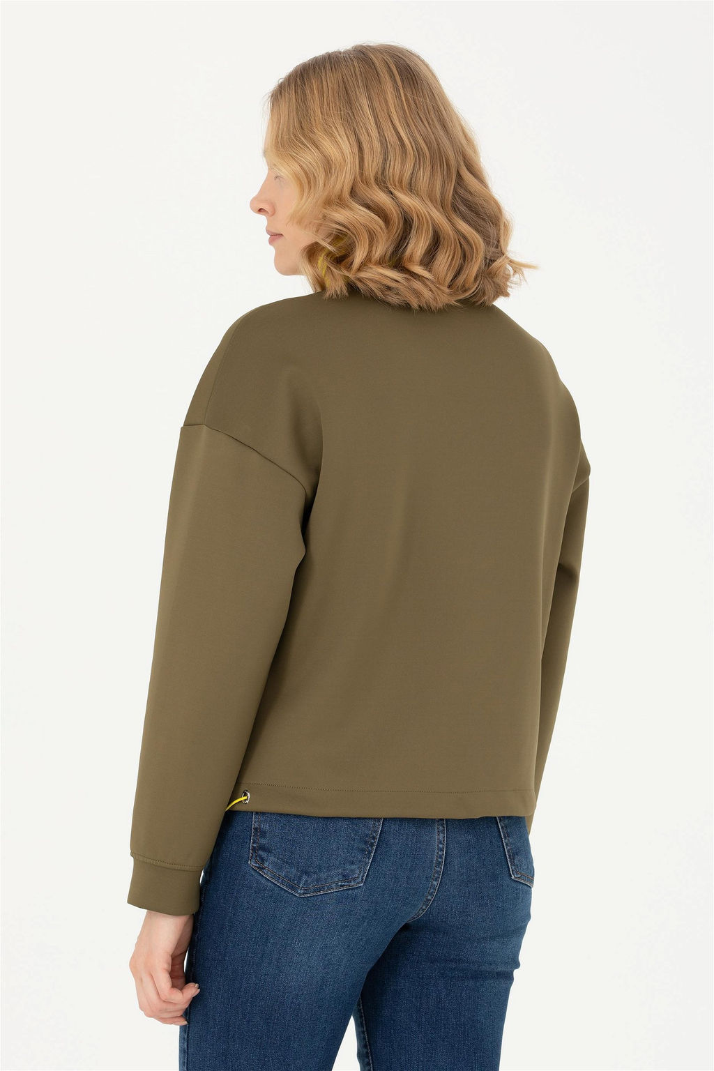 Женский свитшот цвета хаки с воротником стойкой Неожиданная скидка в корзине - U.s. polo assn фото 5