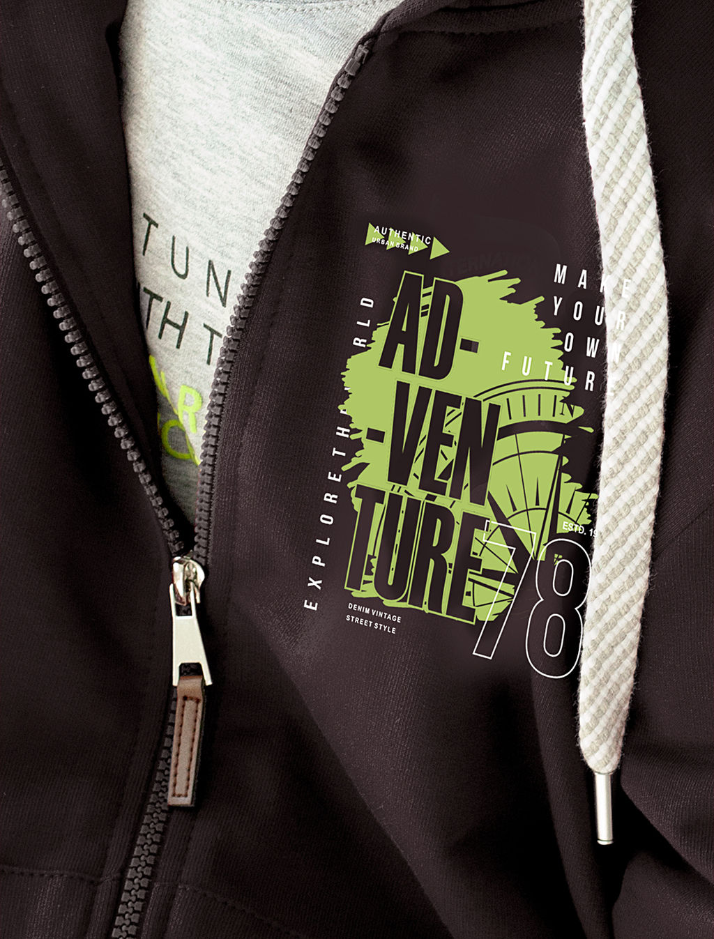 Худи на молнии из премиального футера на молнии