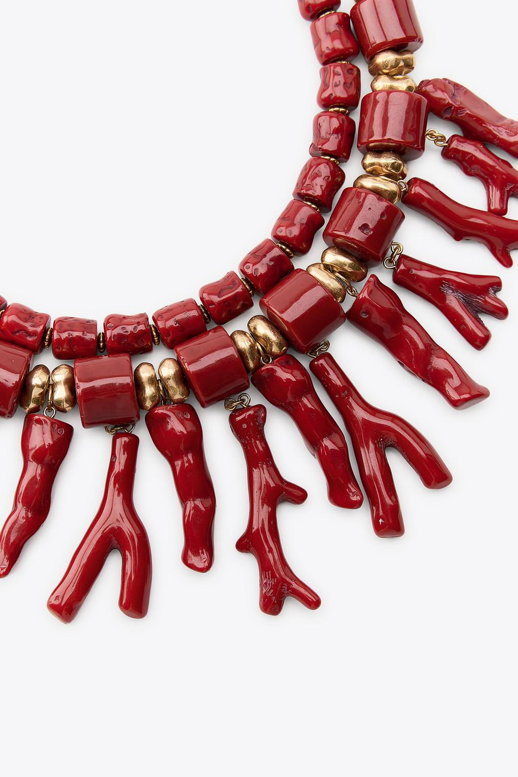 PACK OF 2 CORAL NECKLACES WITH RESIN - Zara фото 3