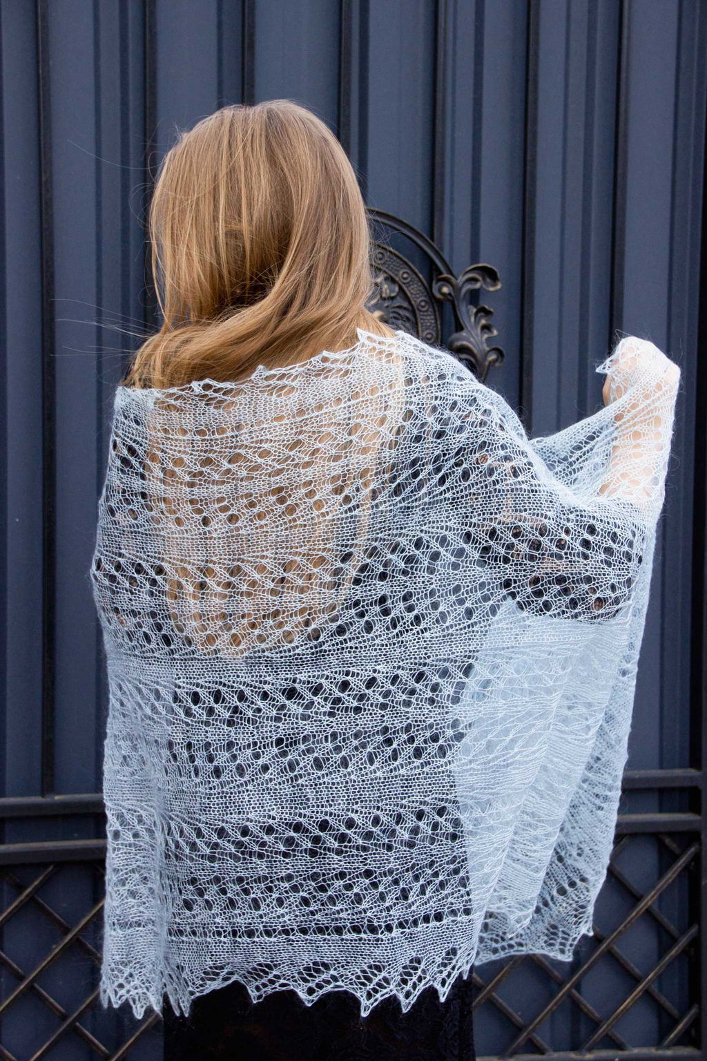 117 Палантин Голубая лагуна 200см * 70см