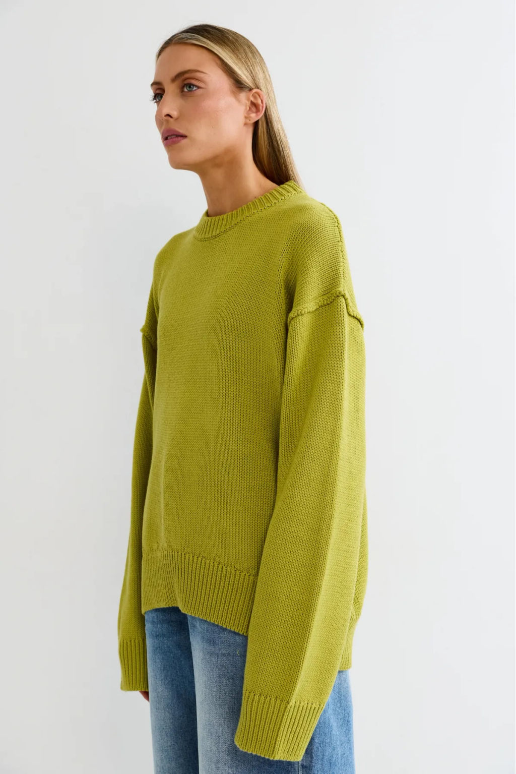 Джемпер с наружными швами Яблочный - Erist store фото 4
