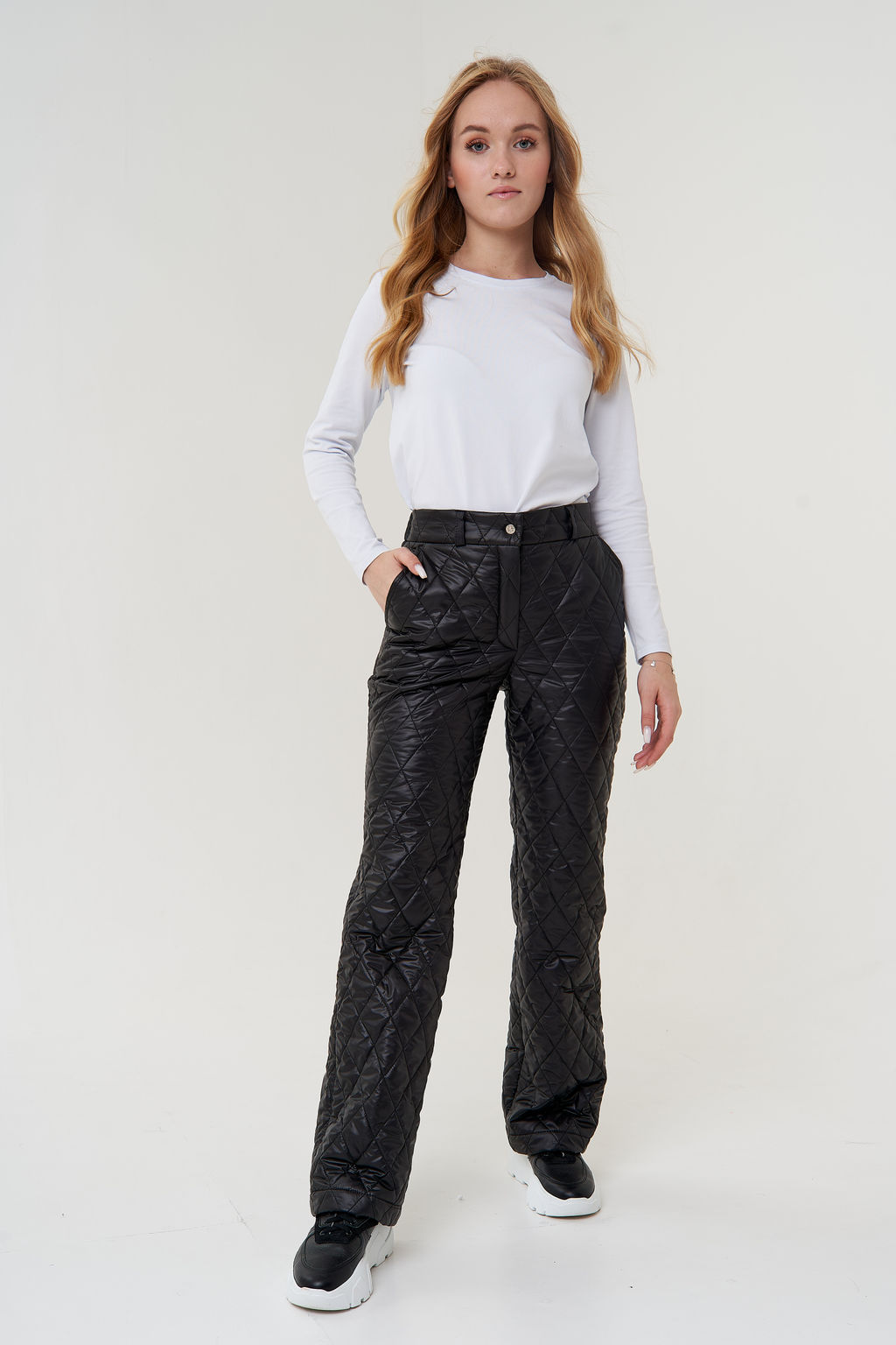 Брюки утепленные из стежки арт. 5039 черный - Azzarti фото 5