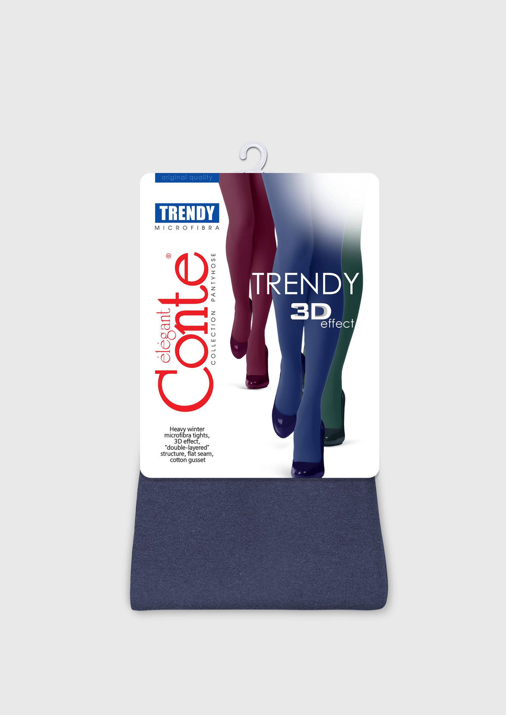 Колготки теплые CONTE Плотные меланжевые колготки TRENDY MELANGE marino