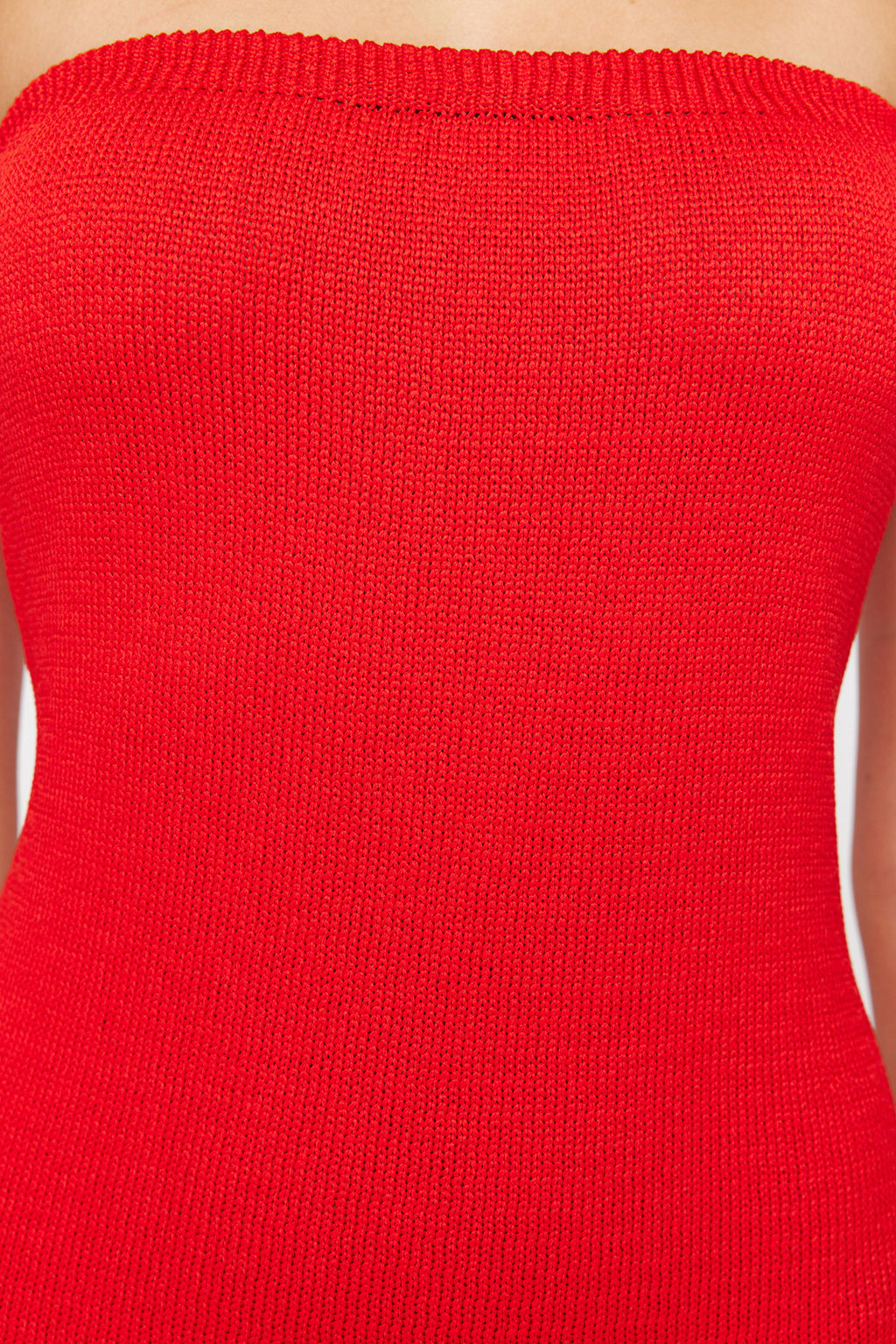 K?rm?z? Maxi Triko Straplez Elbise TWOSS24EL00360 - Trendyolmilla фото 5