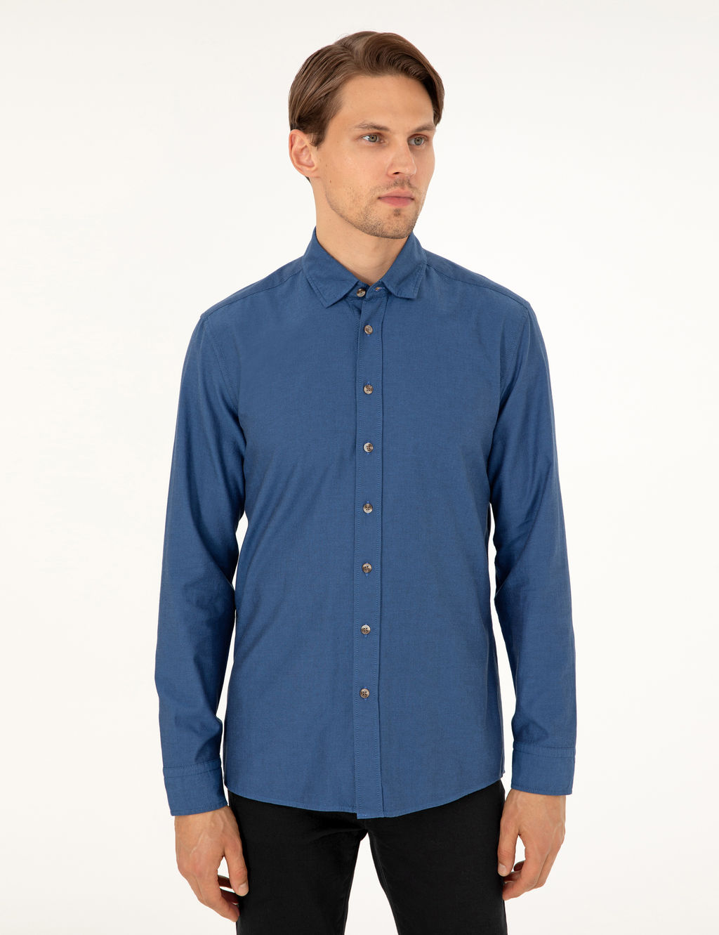 _ndigo Slim Fit Uzun Kollu G_mlek