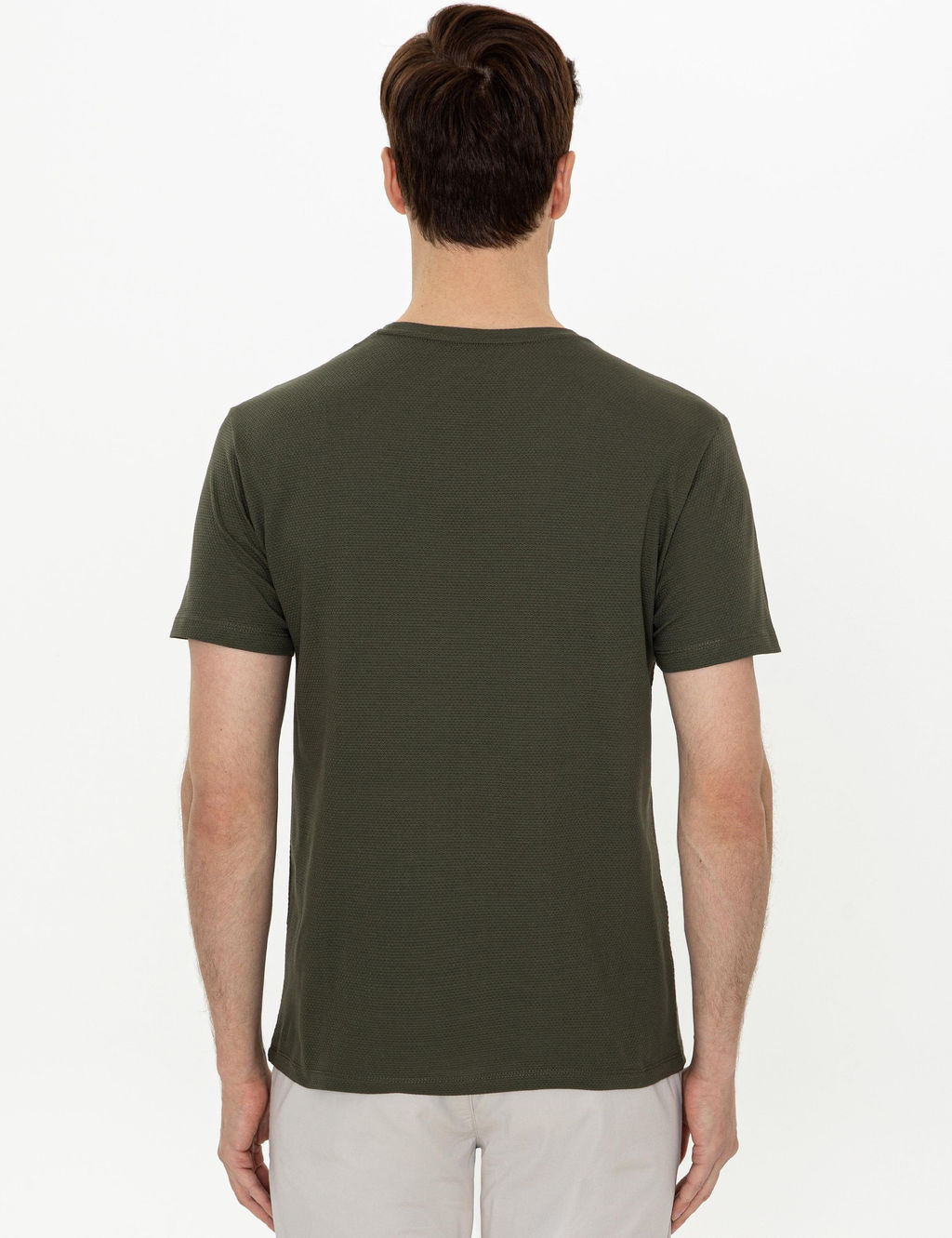 Haki Bisiklet Yaka Slim Fit T-Shirt - Cacharel фото 4