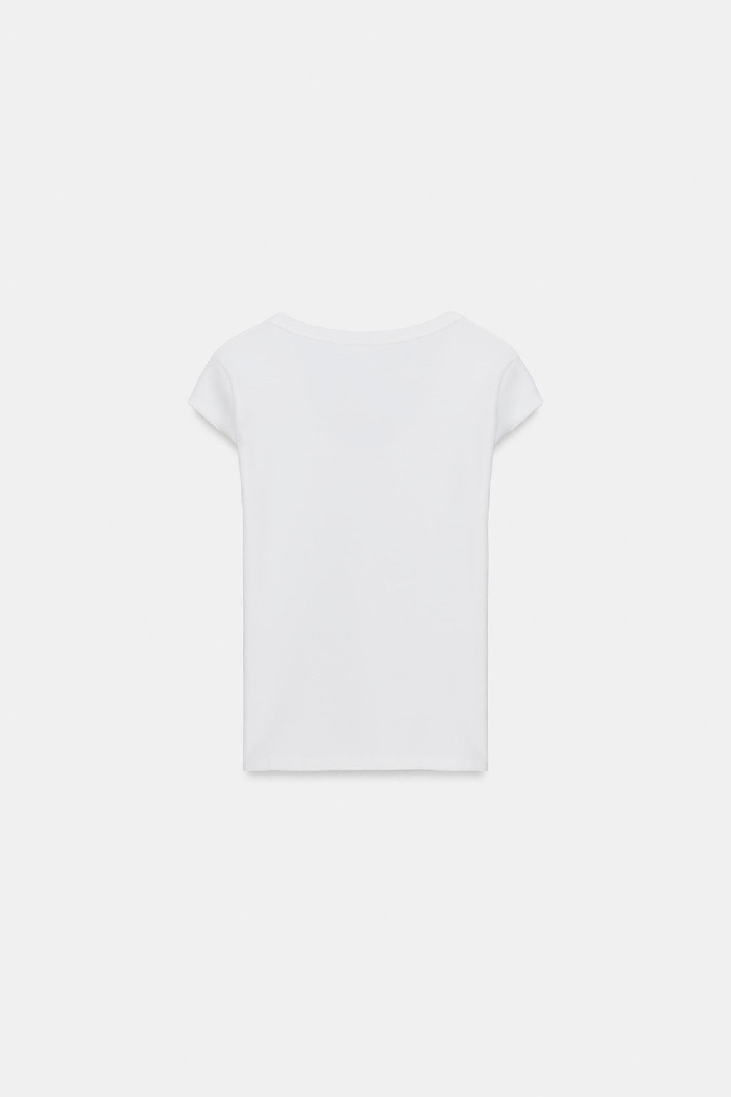 CAMISETA CUELLO OLLA / Blanco roto - Zara фото 2