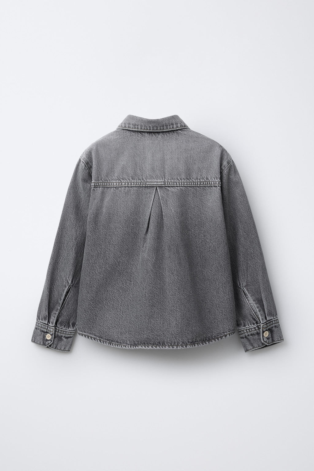 CAMISA DENIM BOLSILLOS / Gris - Zara фото 3