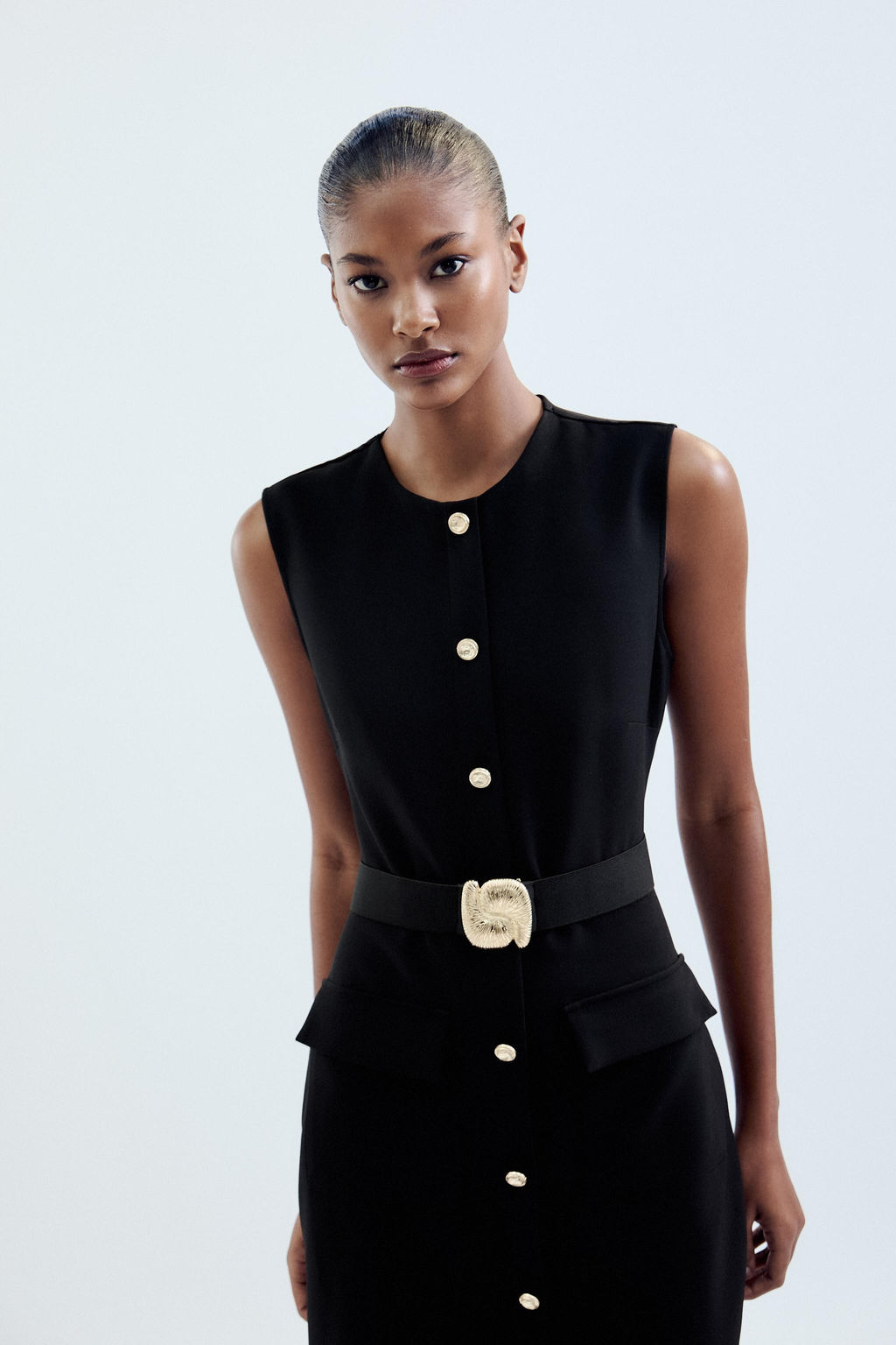 MIDI CREPE BELT DRESS - Zara фото 16