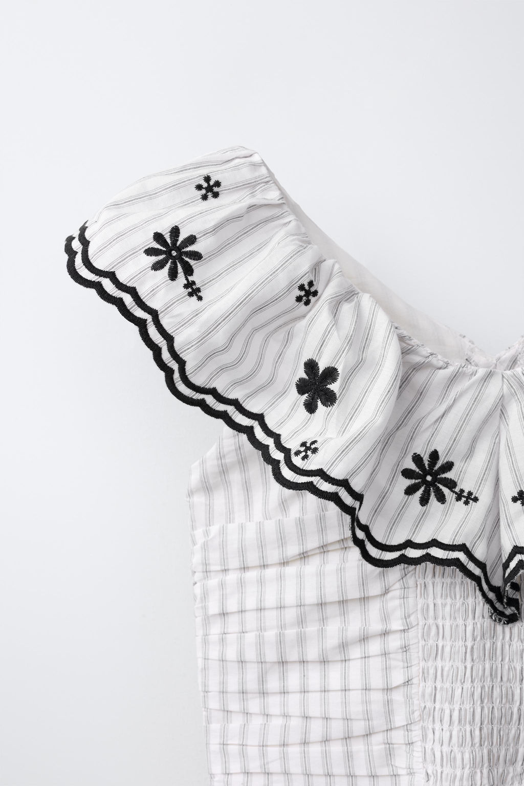 TOP RAYAS BORDADOS / Negro / Crudo - Zara фото 5