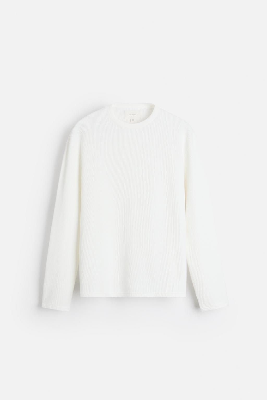 T-SHIRT IN CHECK TEXTURE - Zara фото 14