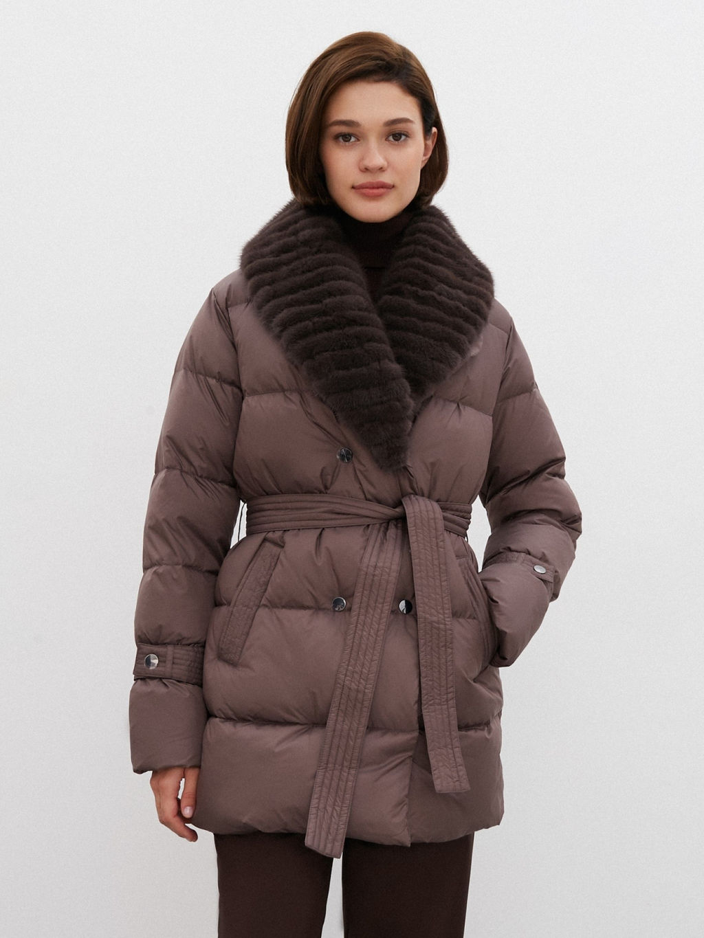 Conso/WDMF 220533 - cappuccino Пуховое Полупальто фото 2