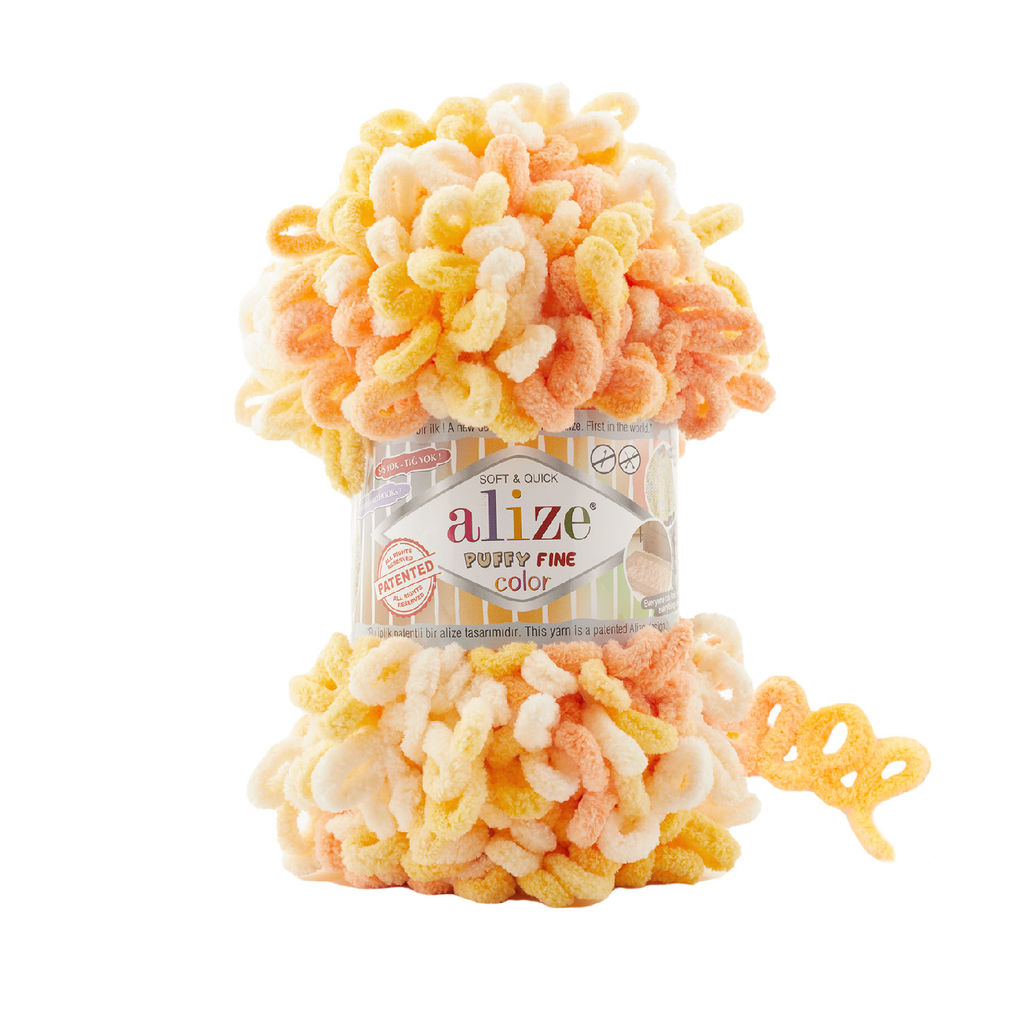 Пуффи файн колор (Puffi fine color) пряжа Alize 100%микрополиэстер 5х100г/14.5 м