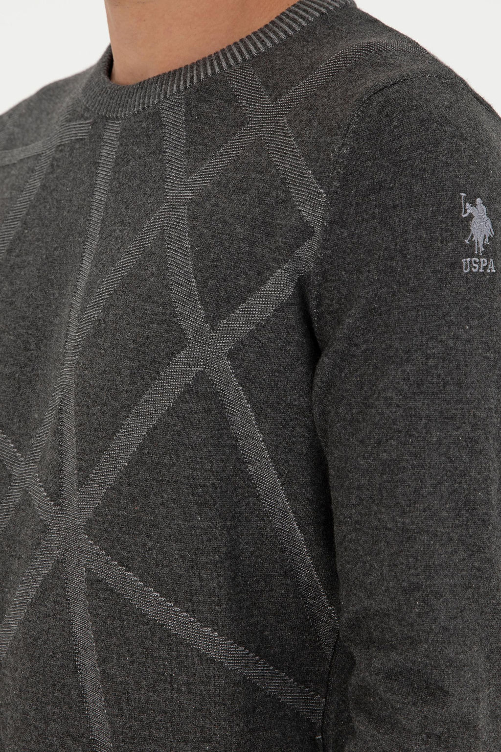 Мужской свитер антрацитового меланжа - U.s. polo assn фото 7