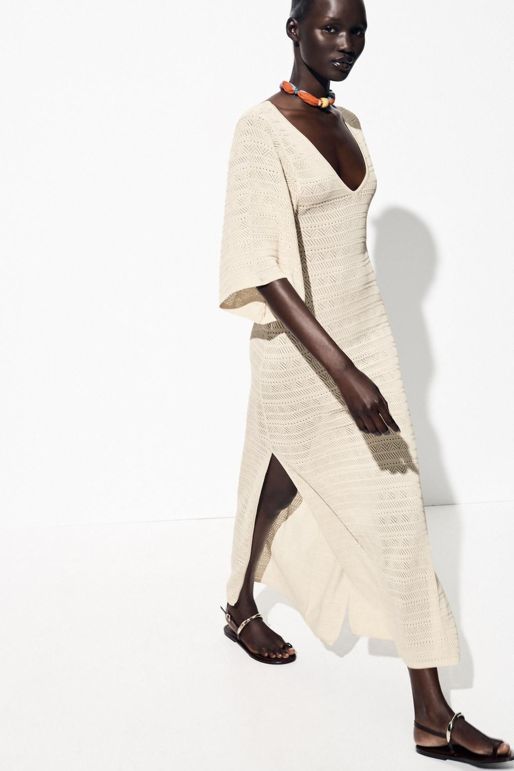 POINTELLE KNIT MAXI DRESS - Zara фото 2