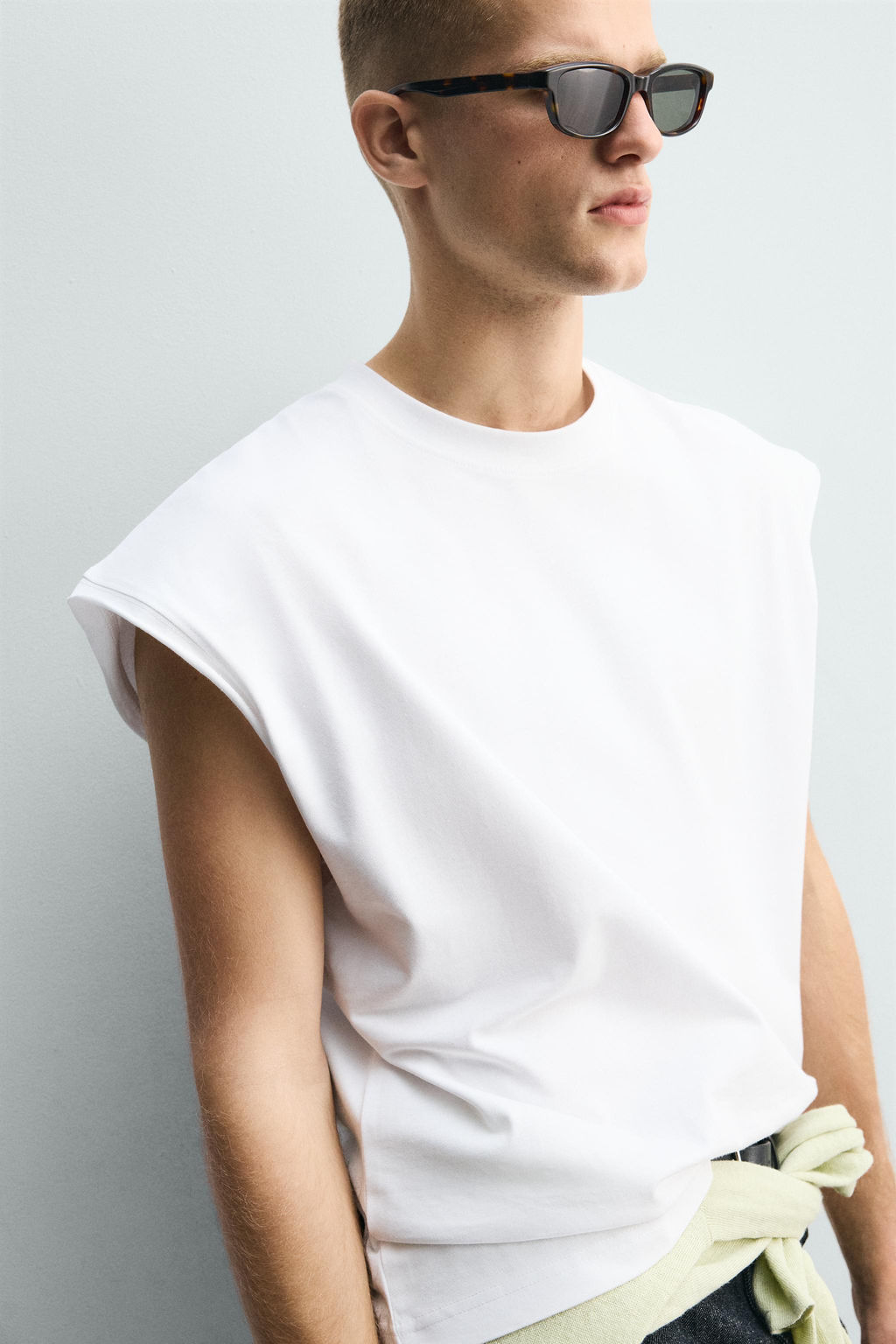 CAMISETA TANK RELAXED FIT TEXTO / Blanco