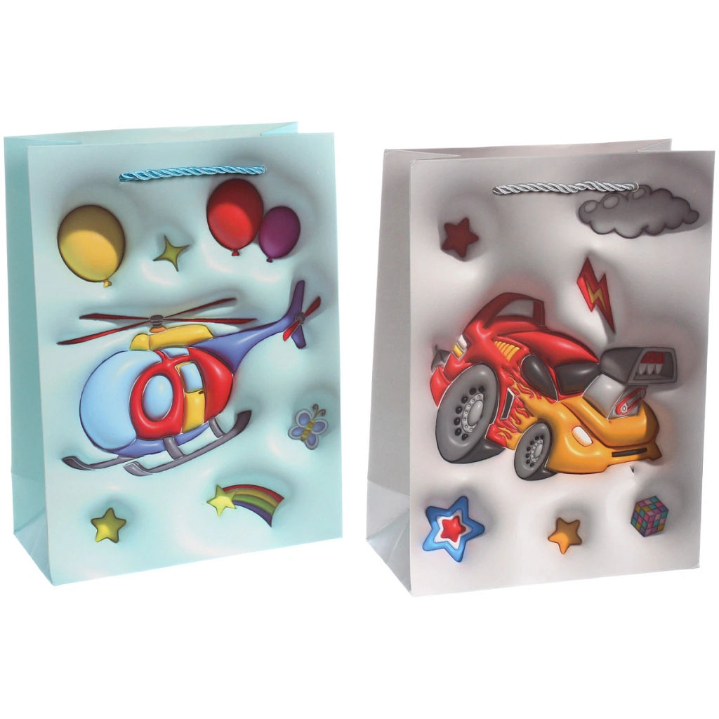 Пакет подарочный "Самолет" 18*24*8.50 см, микс