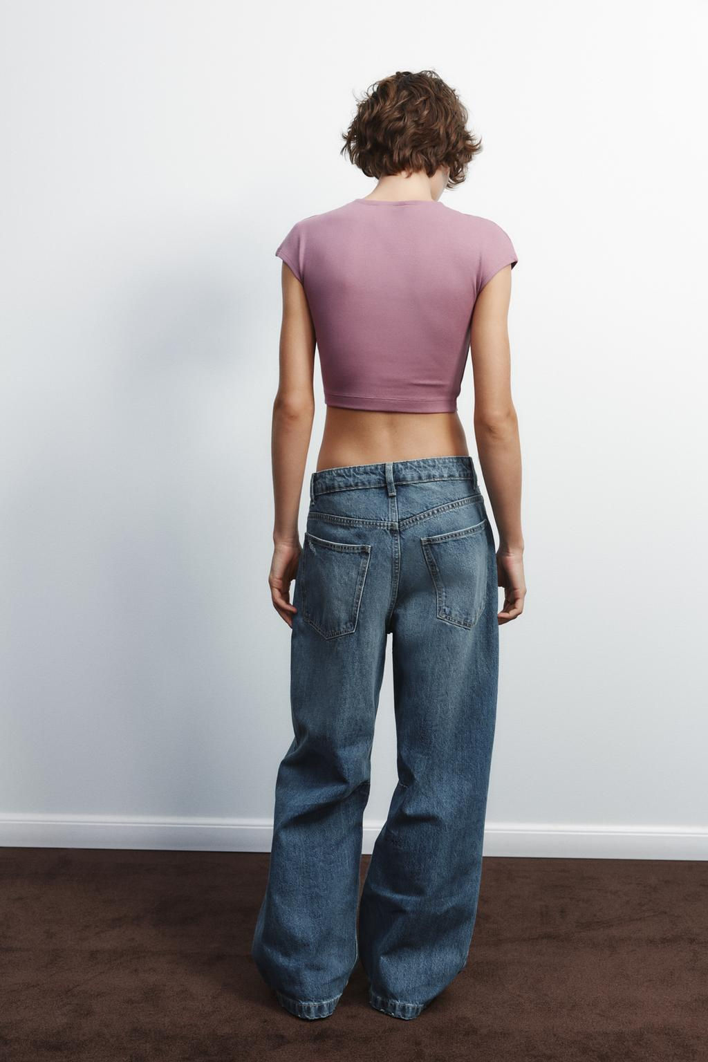 COTTON MODAL CROPPED T-SHIRT - Zara фото 21