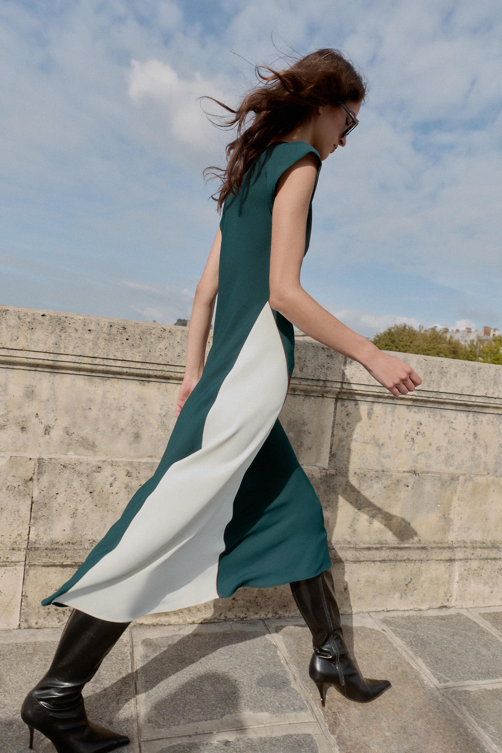 COMBINED MIDI DRESS