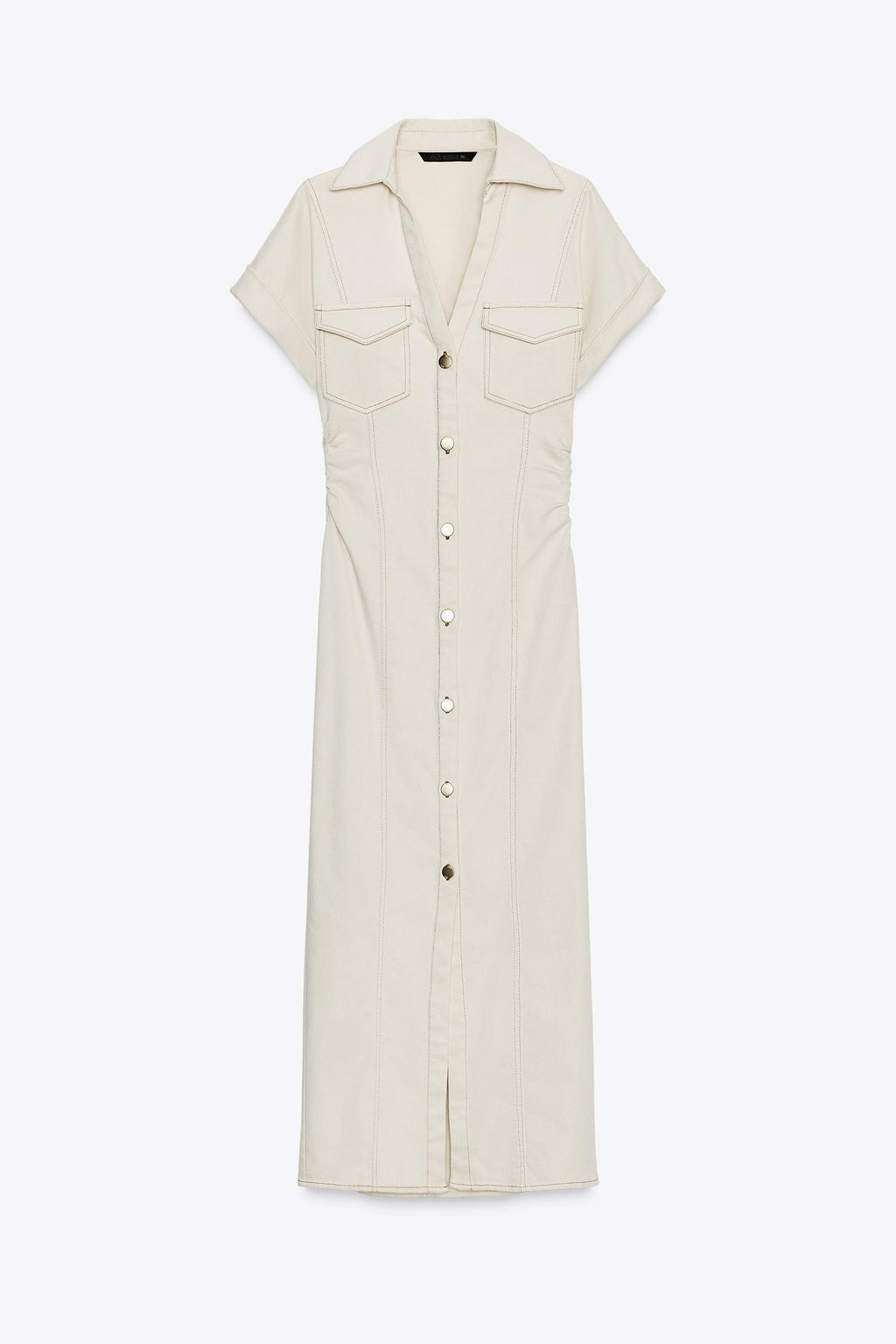 MIDI DRESS WITH GATHERED WAIST - Zara фото 16