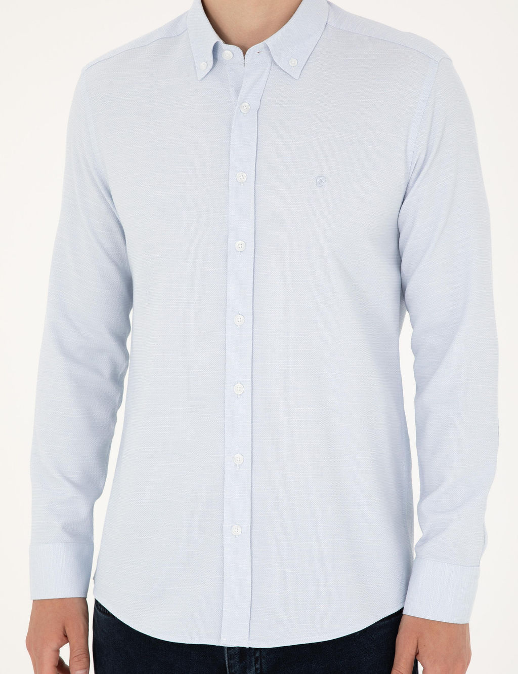 A__k Mavi Slim Fit Uzun Kollu G_mlek - Pierre cardin фото 6