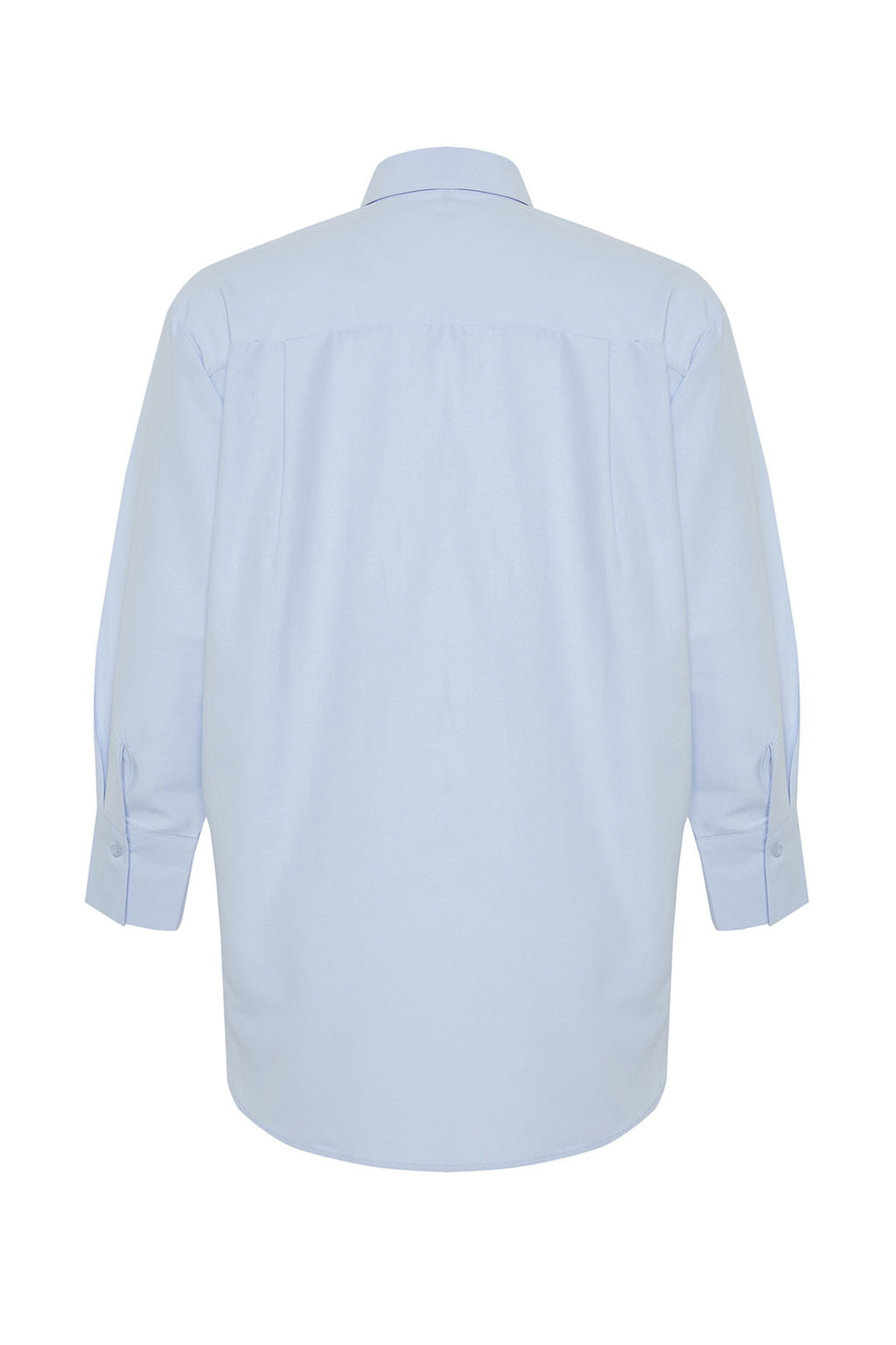 TRENDYOLMILLA Ac?k Mavi Onu Tas Detayl? Regular Normal Kal?p Dokuma Gomlek TWOSS24GO00069 фото 8