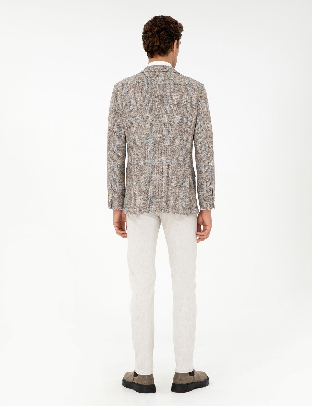 Бежевые джинсовые брюки узкого кроя - Cacharel фото 4