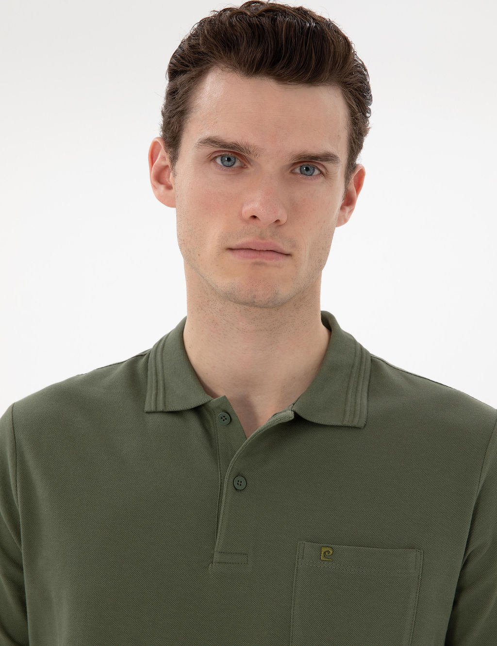 Haki Regular Fit %100 Pamuk Polo Yaka Basic Ti__rt