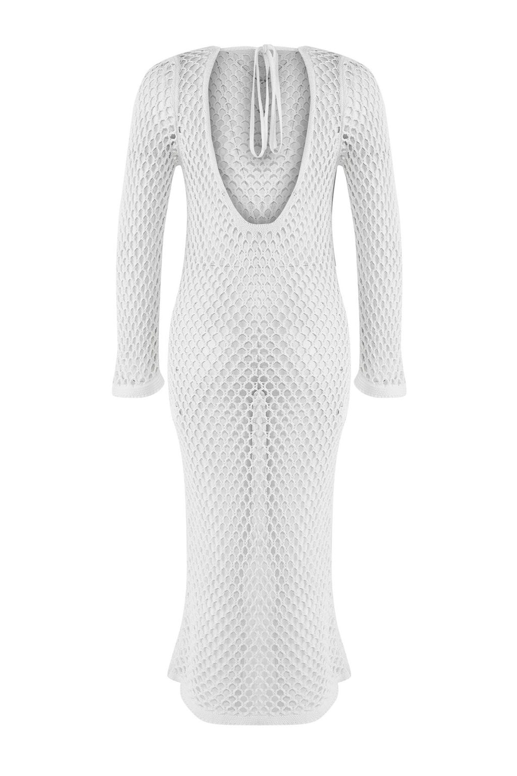 TRENDYOLMILLA Siyah Fitted Midi Triko Plaj Elbise TBESS25EL00124  фото 6