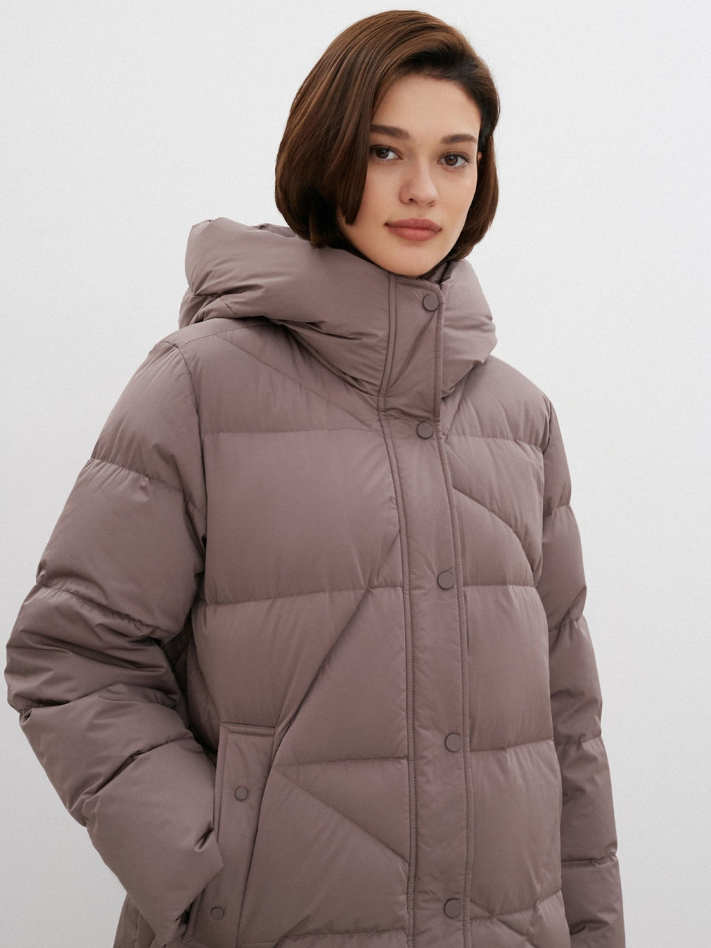 Conso/WDL 220522 - cappuccino Пуховое Пальто  фото 6