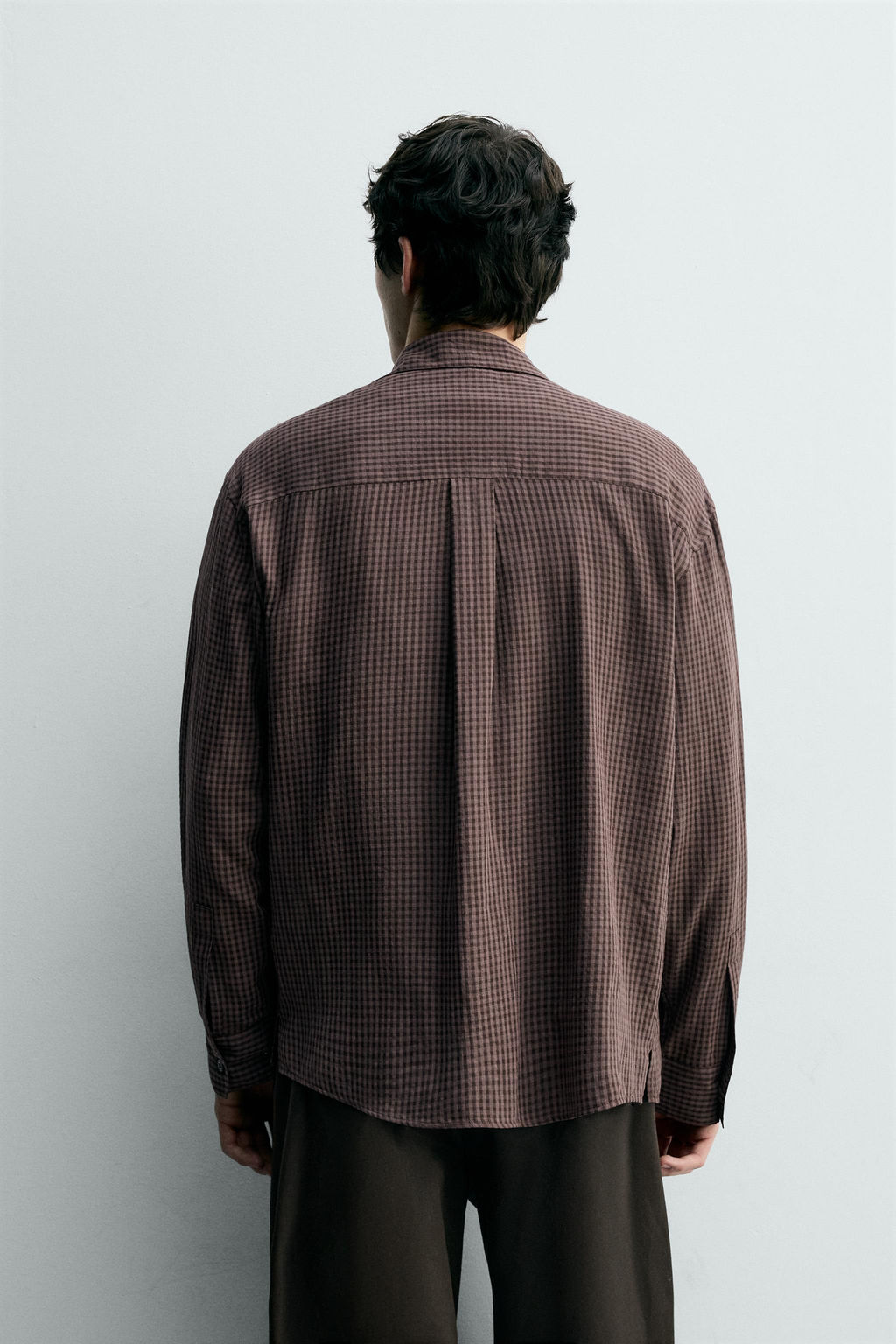 COTTON-VISCOSE CHECK SHIRT - Zara фото 3
