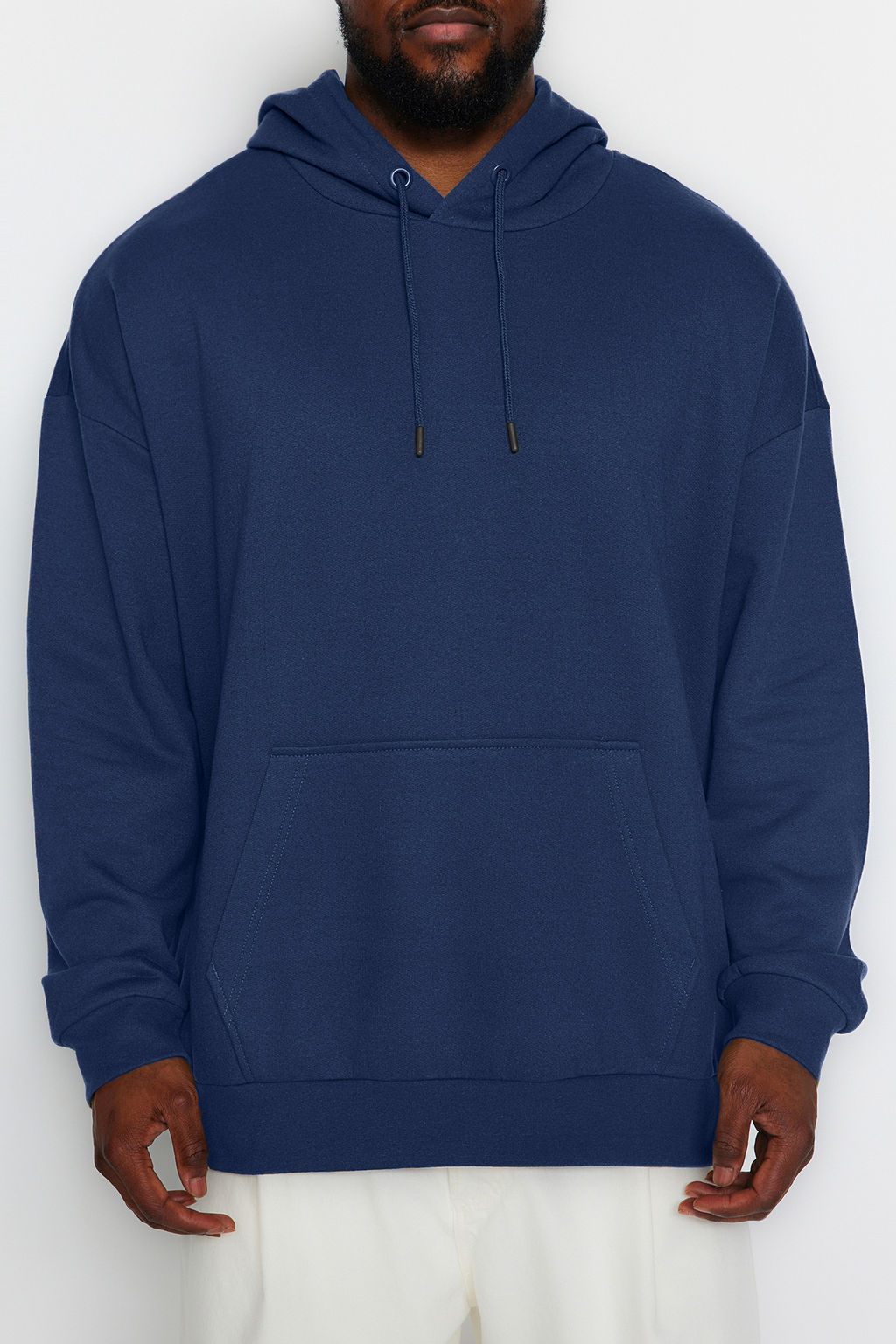 TRENDYOL MAN Siyah Buyuk Beden apusonlu Oversize/Genis Kesim Ici Polar/S?cak Tutan Sweatshirt TMNAW24AO00013 - Trendyolmilla фото 4