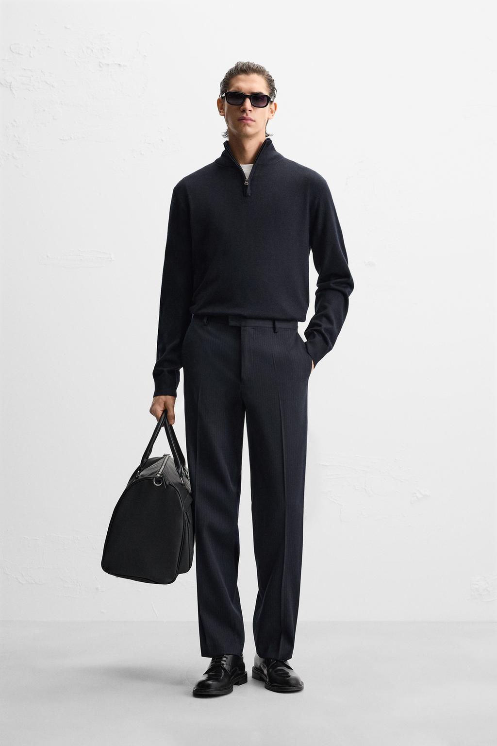 100% WOOL QUARTER ZIP JUMPER - Zara фото 10