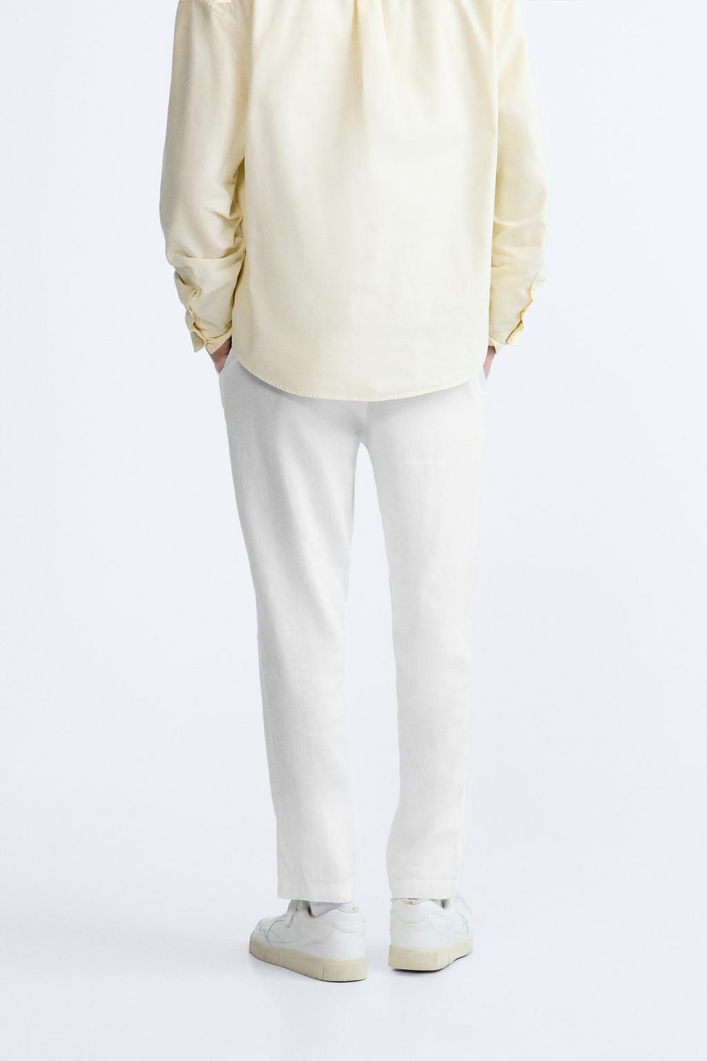 PAMUKLU KETEN PANTOLON - Zara фото 29