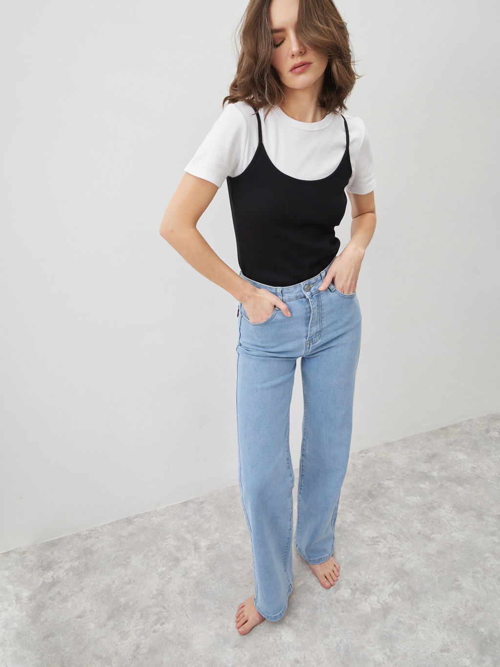 Женские джинсы широкие с высокой посадкой - Mossmore фото 4