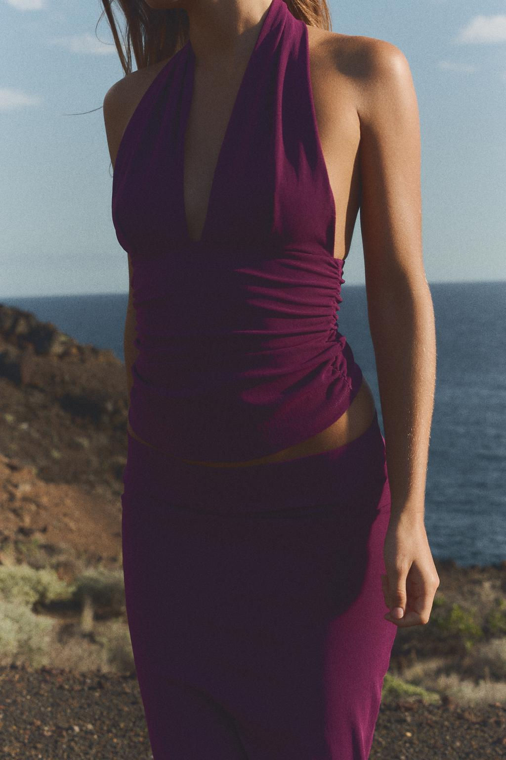 GATHERED HALTERNECK TOP - Zara фото 7